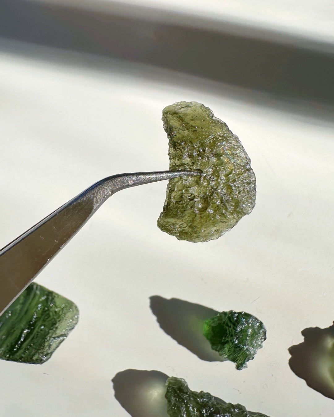 Chlum Moldavite w/ Rainbow #5 - AA - Baltic Mermaid