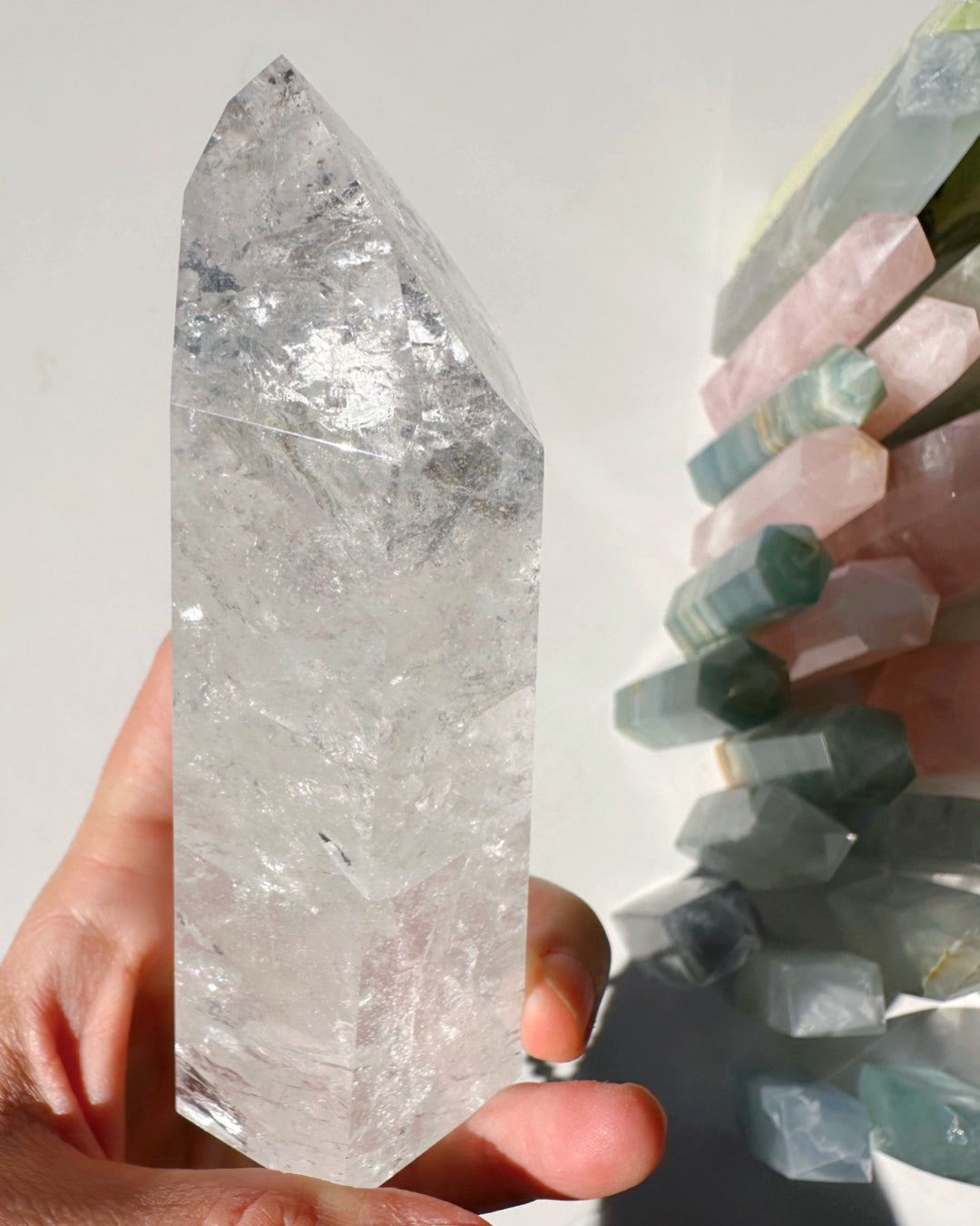 Clear Quartz Tower - Baltic Mermaid