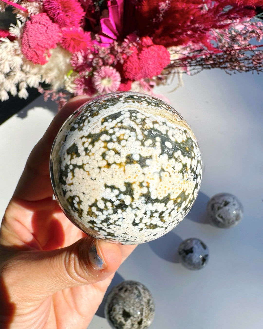Ocean Jasper Sphere - Baltic Mermaid