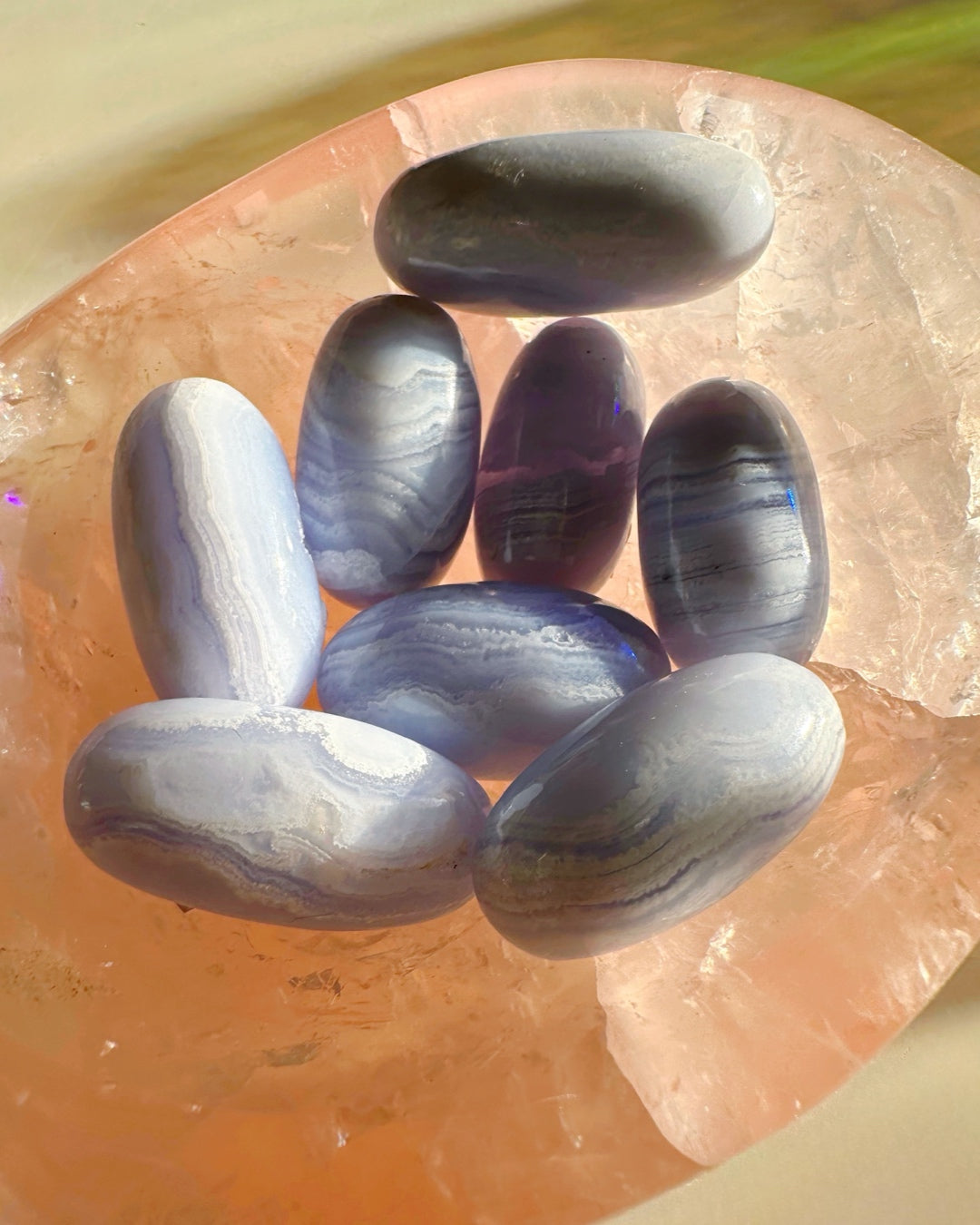 Blue Lace Agate Lingams - Baltic Mermaid