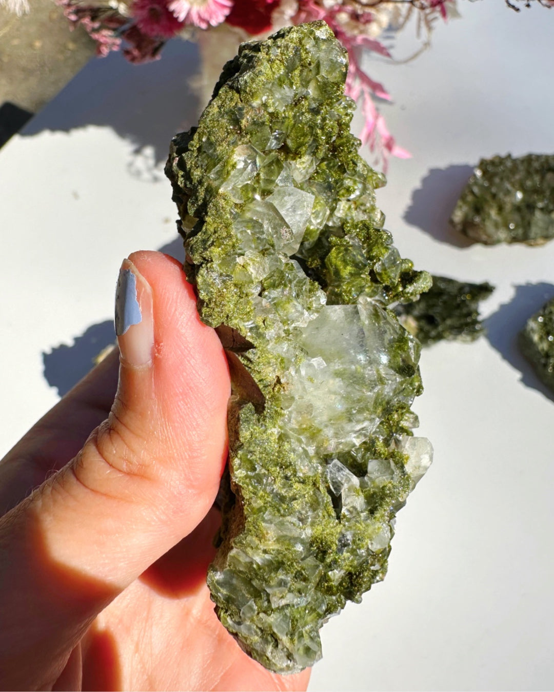 Epidote Quartz Cluster - Baltic Mermaid