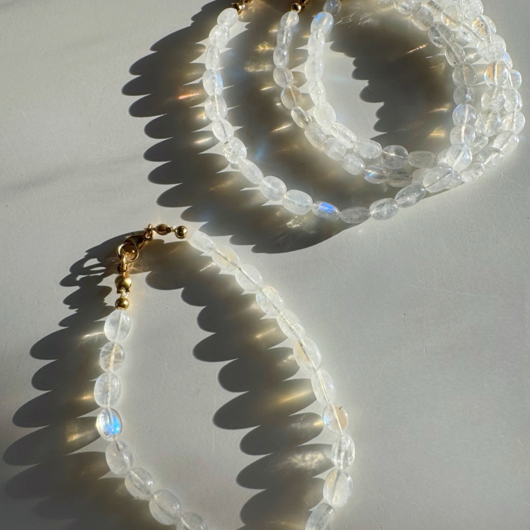 “Stevie” - Rainbow Moonstone Candy Bracelet - Baltic Mermaid