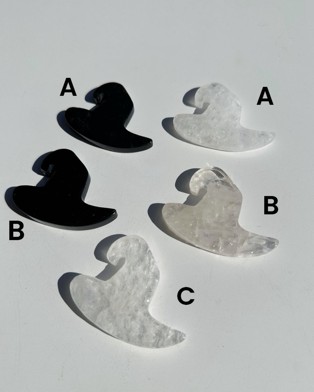 Clear Quartz & Black Obsidian Witch Hats - Baltic Mermaid
