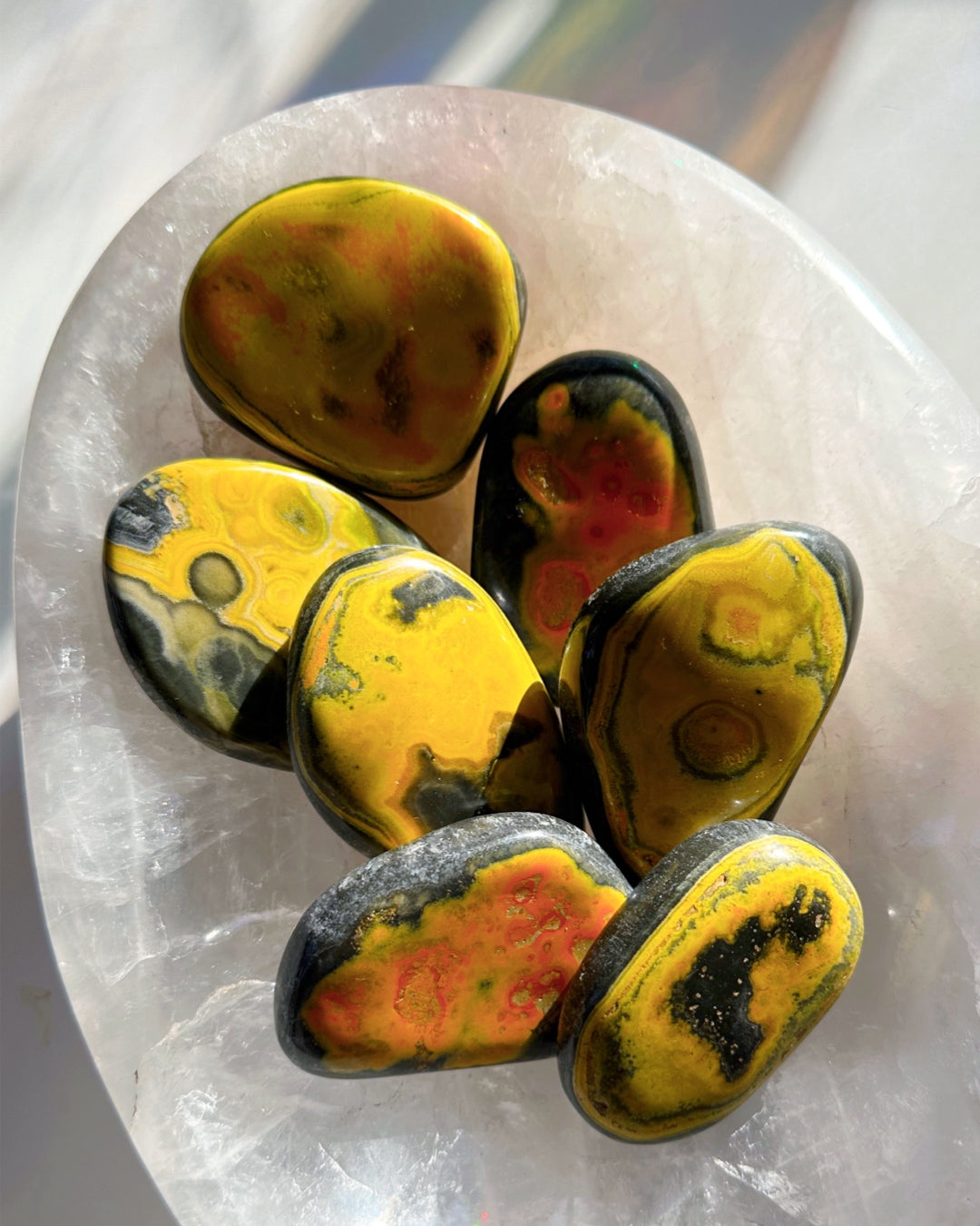 Bumblebee Jasper Palm Stones - Baltic Mermaid