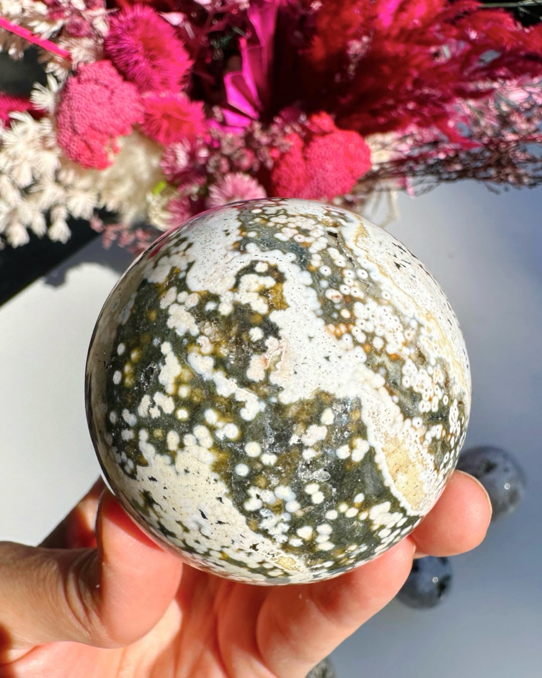 Ocean Jasper Sphere - Baltic Mermaid