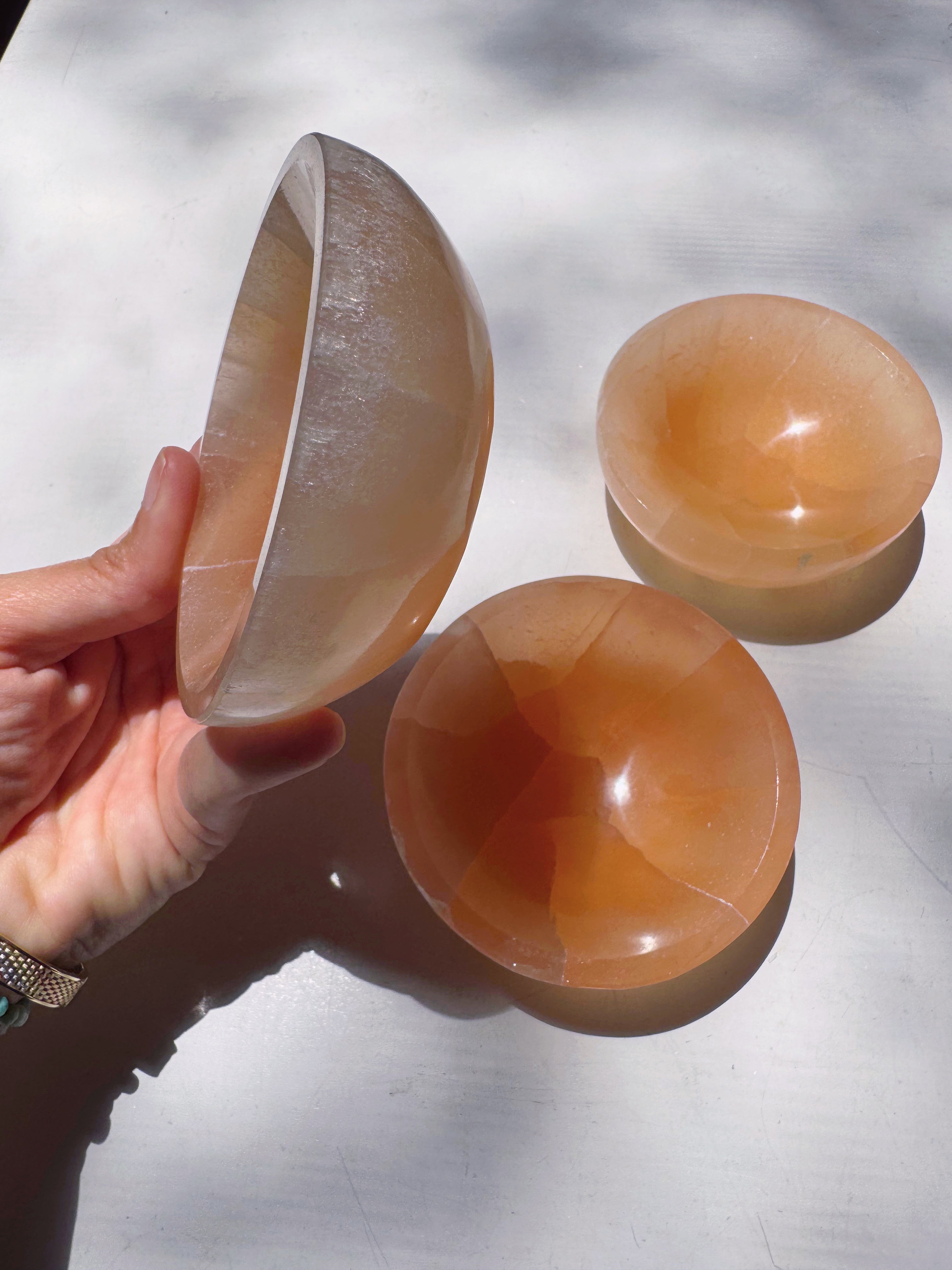 Peach Selenite Medium Bowl Baltic Mermaid