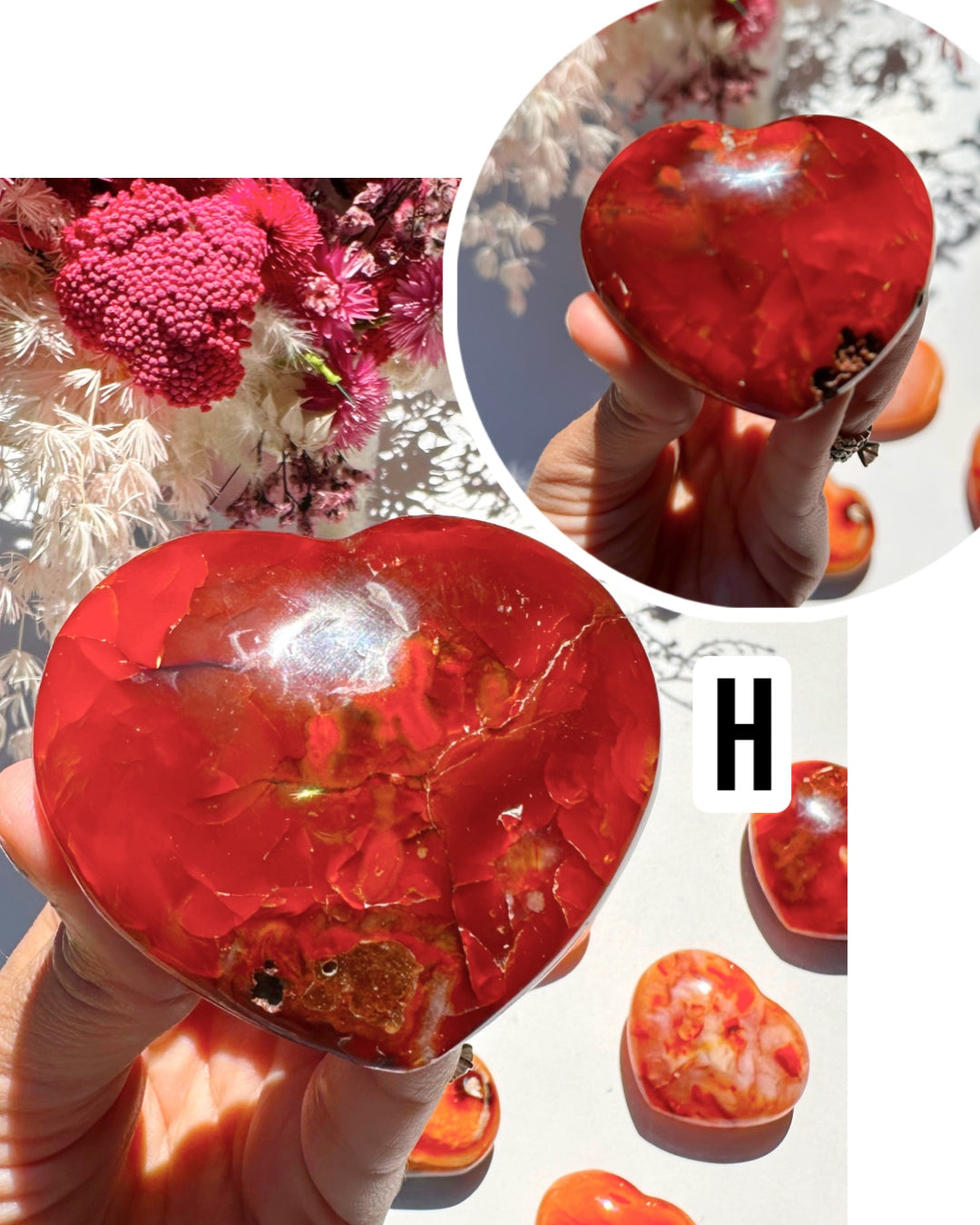 Carnelian Agate Hearts - Baltic Mermaid