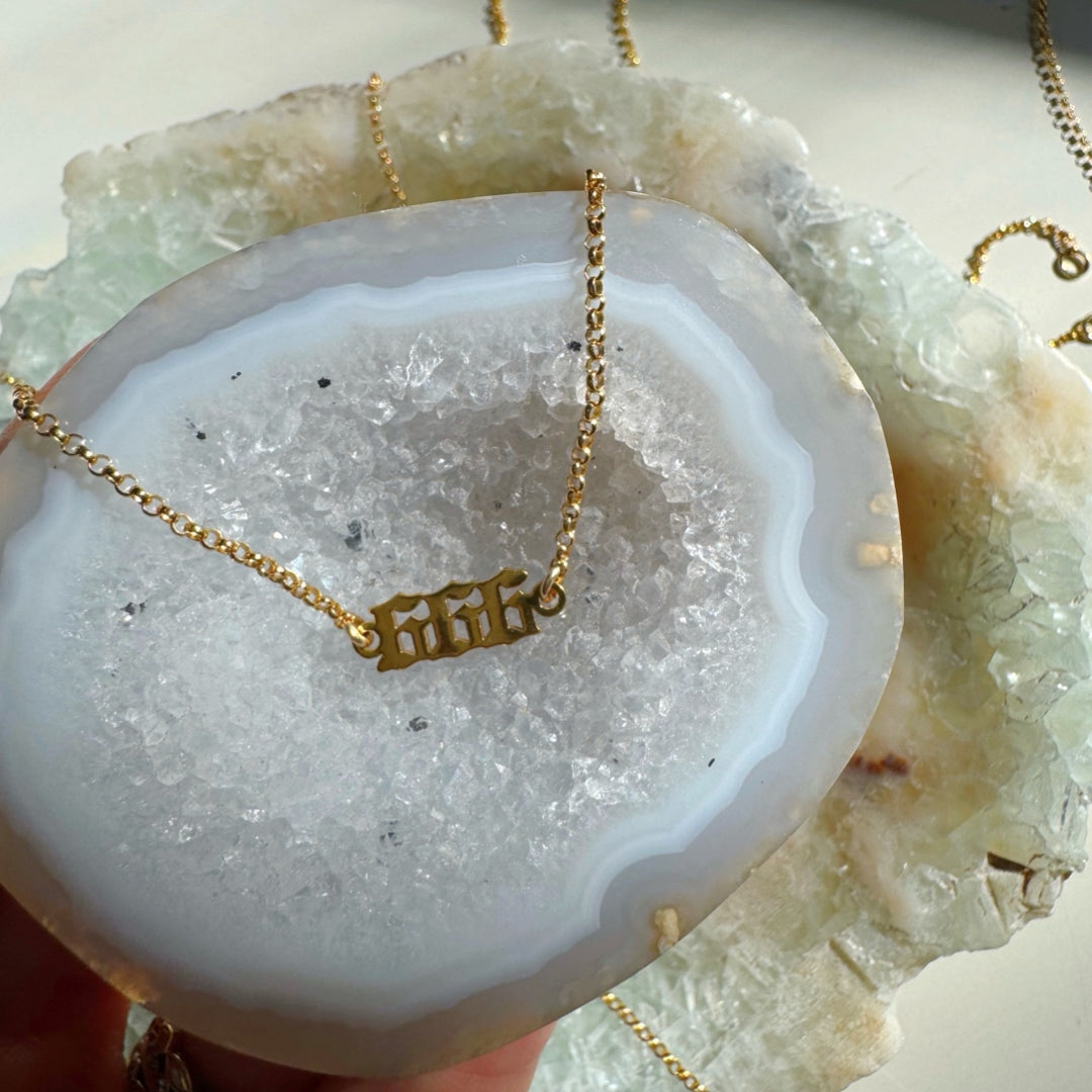 Angel/Lucky Number Gold Filled Choker - Baltic Mermaid