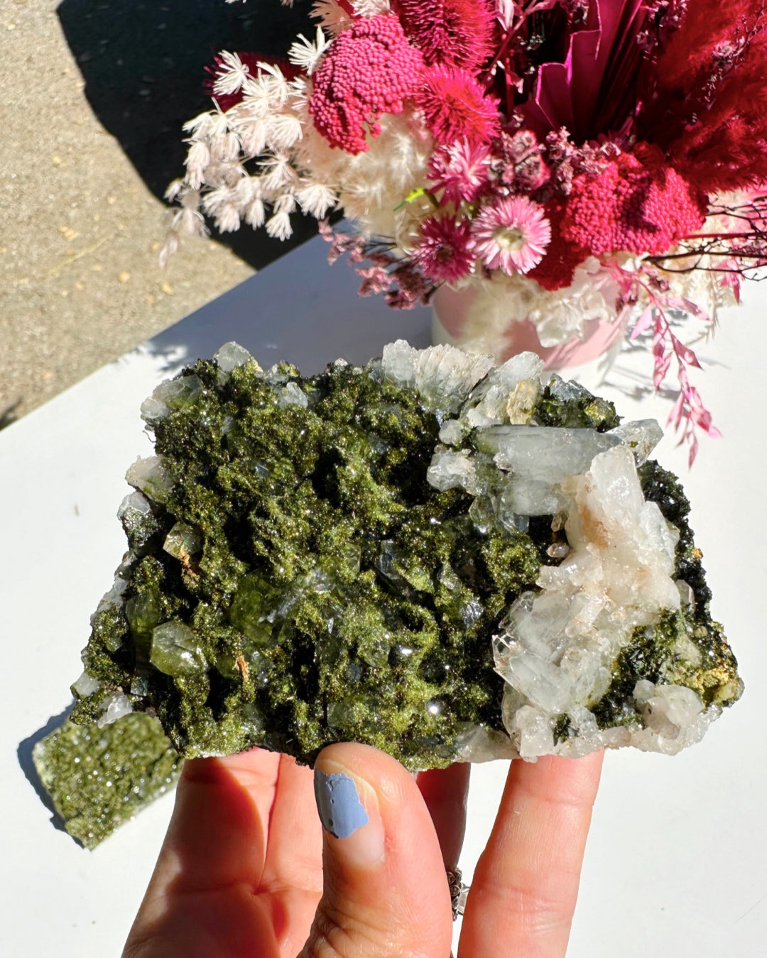Epidote Quartz Cluster - Baltic Mermaid