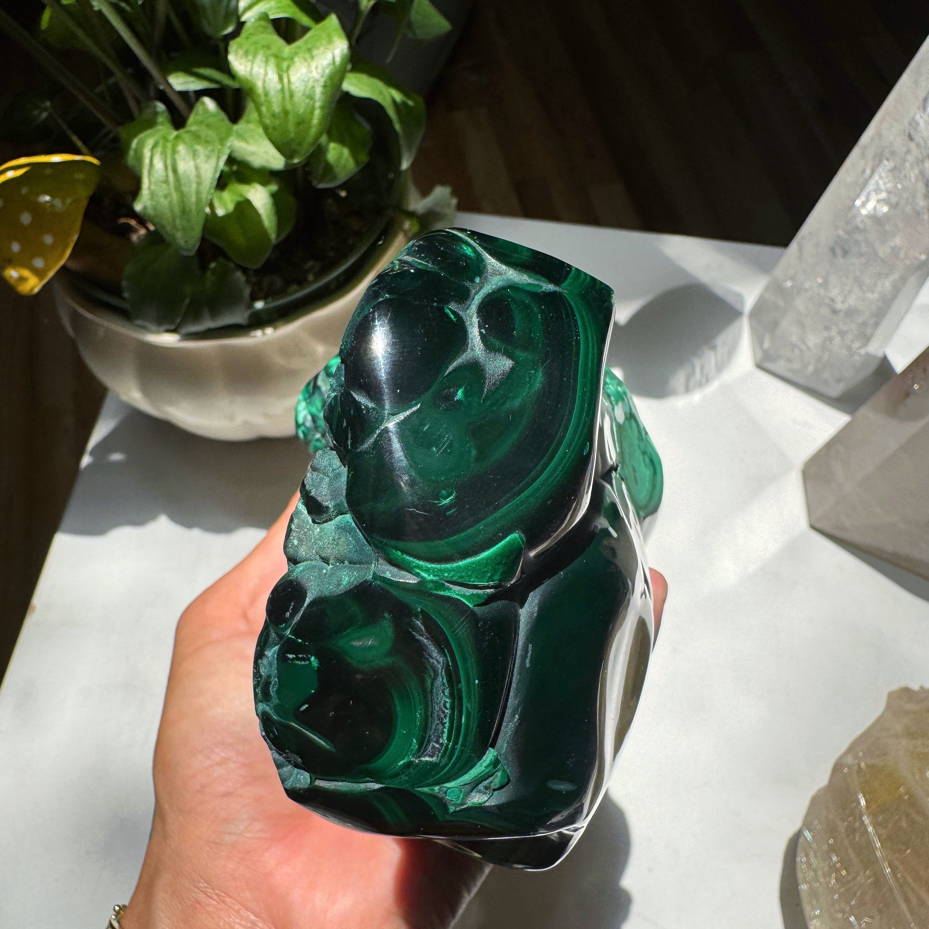 Large Polished Malachite Baltic Mermaid