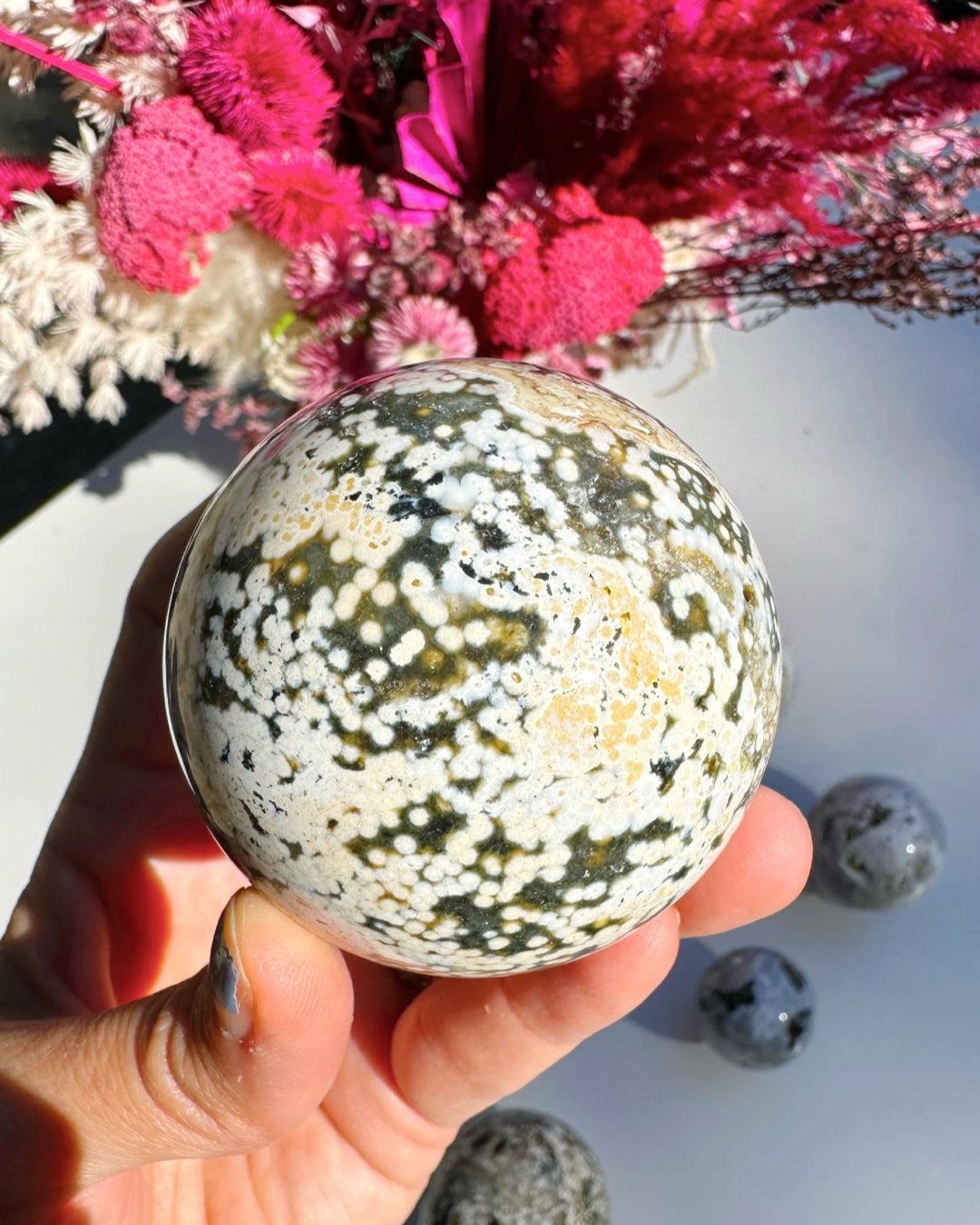 Ocean Jasper Sphere - Baltic Mermaid