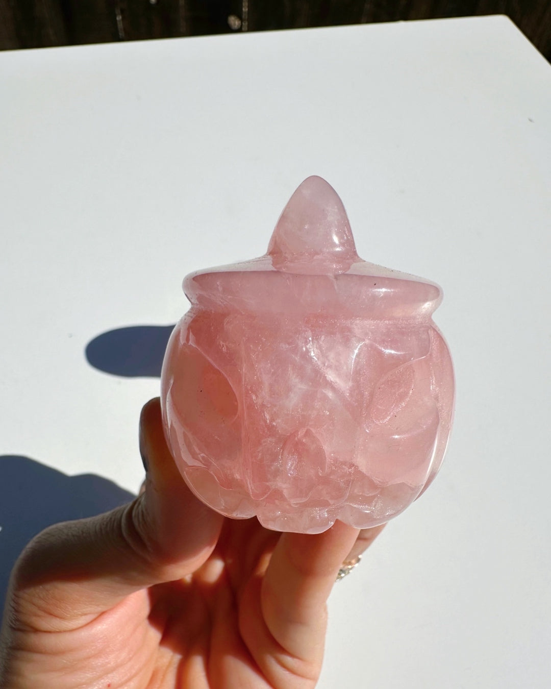 Rose Quartz Jack-O-Lantern - Baltic Mermaid