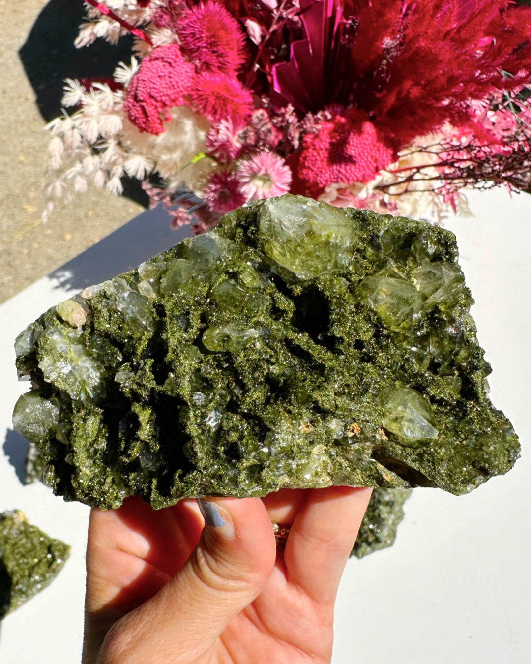 Epidote Quartz Cluster - Baltic Mermaid