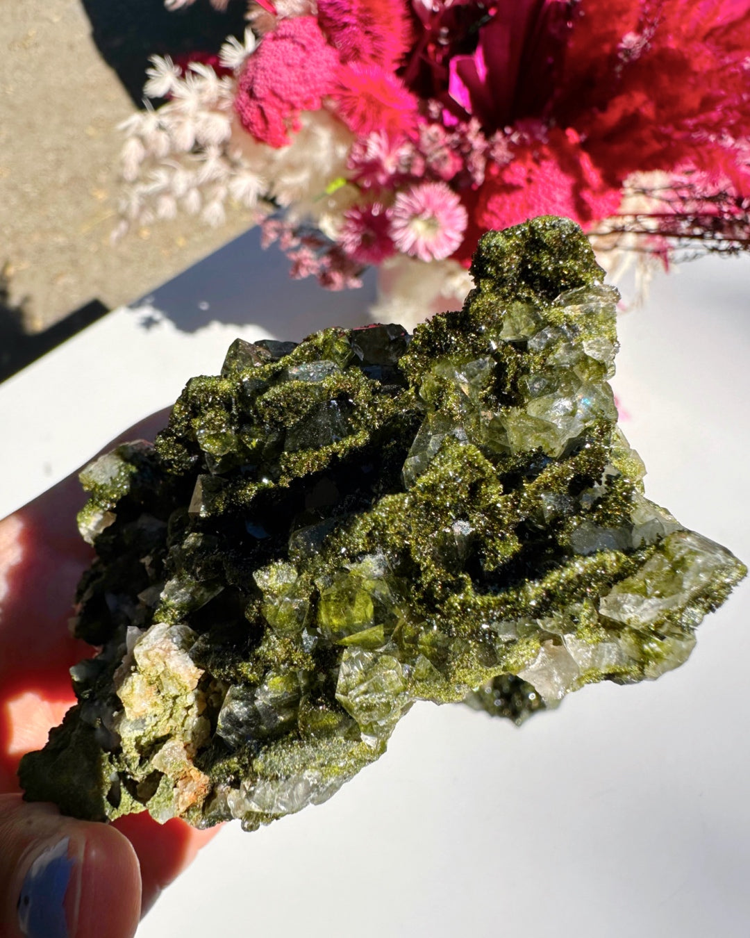 Epidote Quartz Cluster - Baltic Mermaid