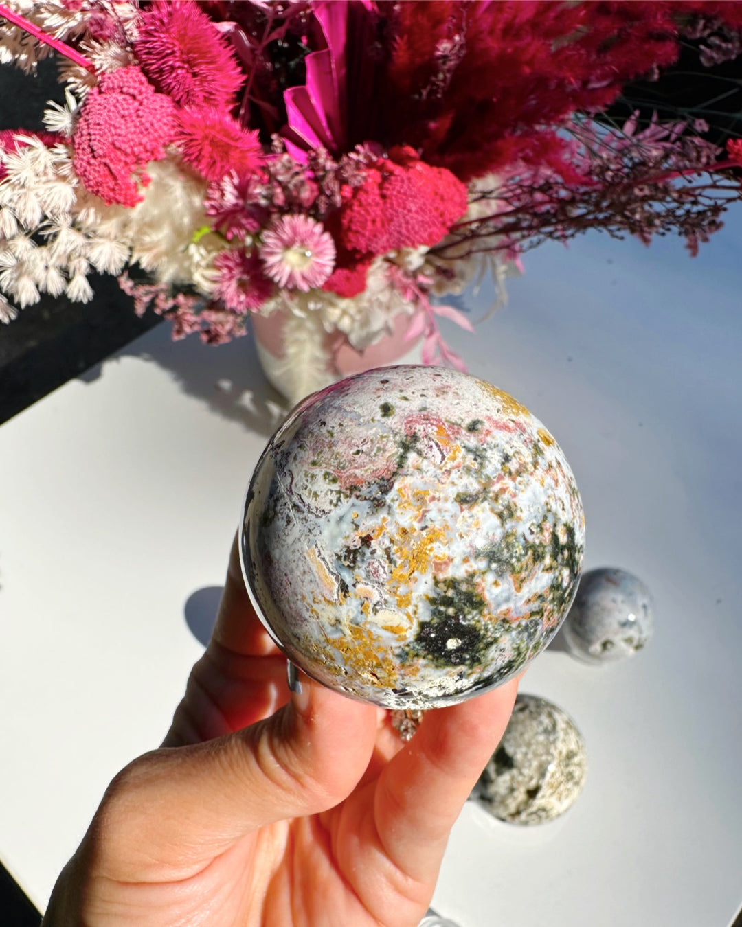 Ocean Jasper Sphere - Baltic Mermaid