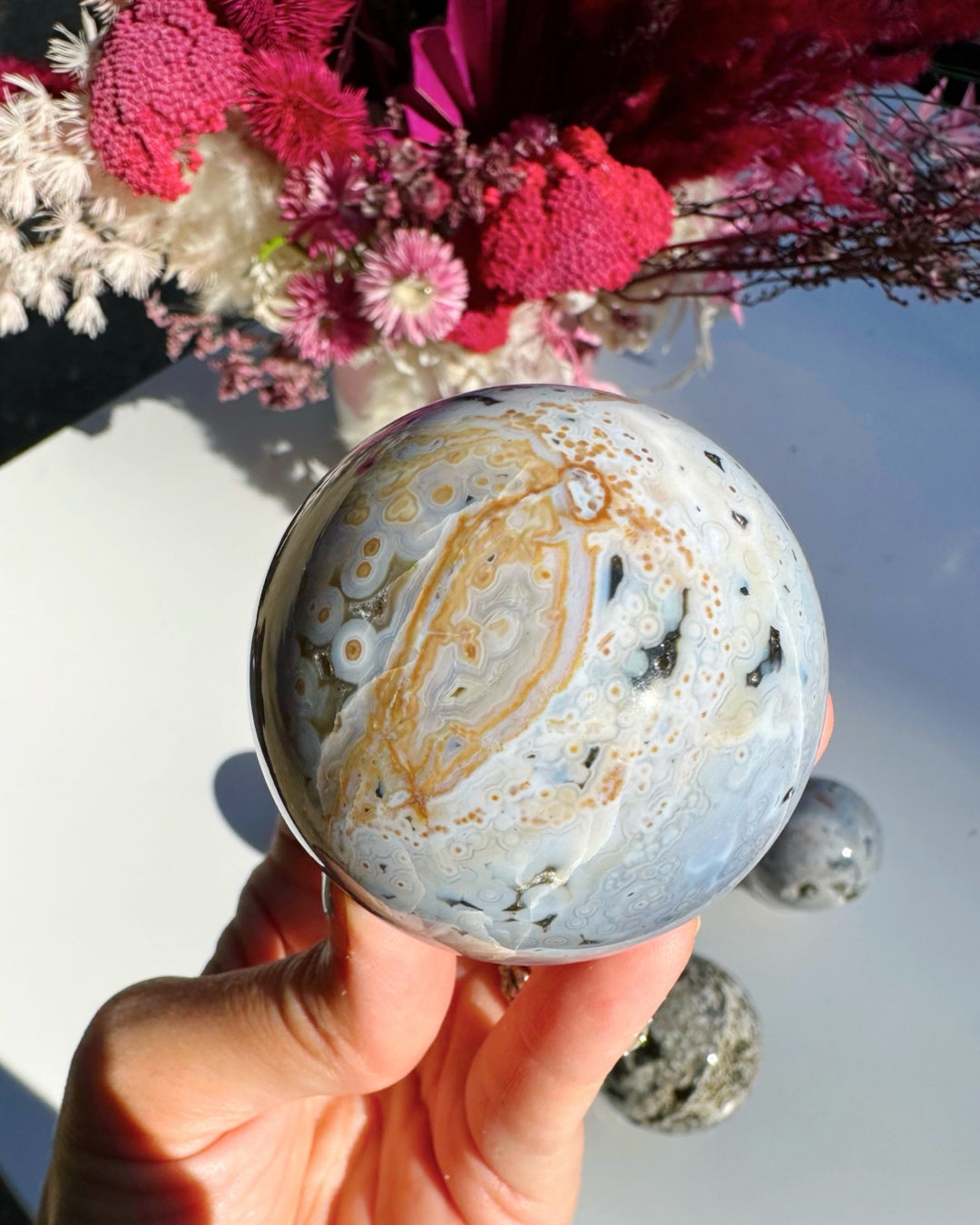 Ocean Jasper Sphere - Baltic Mermaid