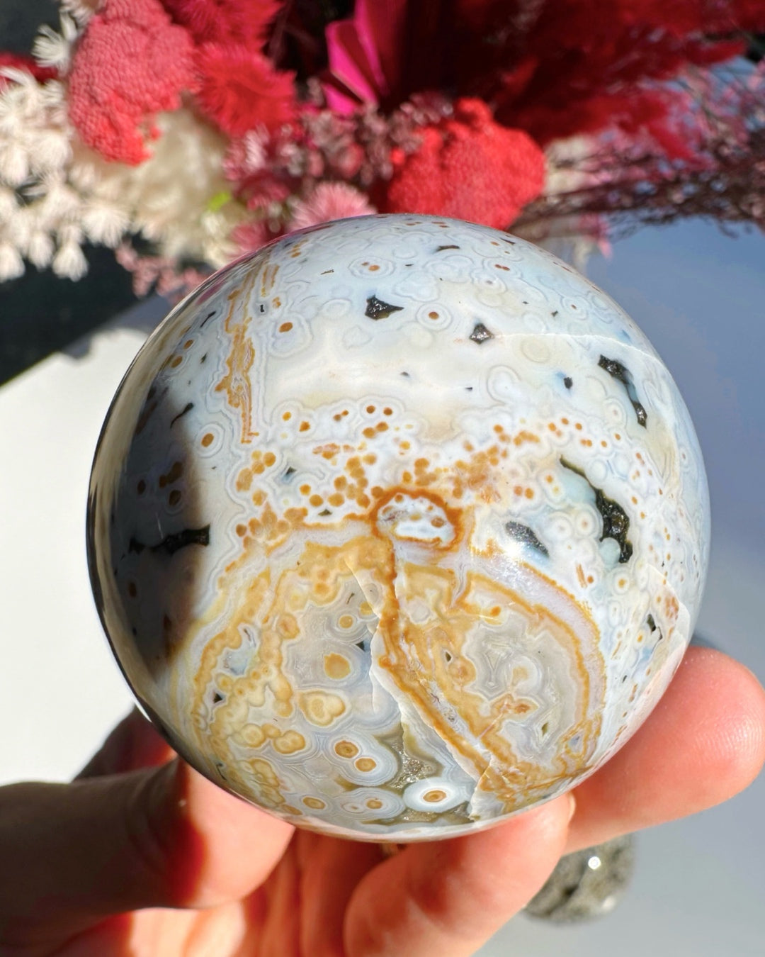 Ocean Jasper Sphere - Baltic Mermaid