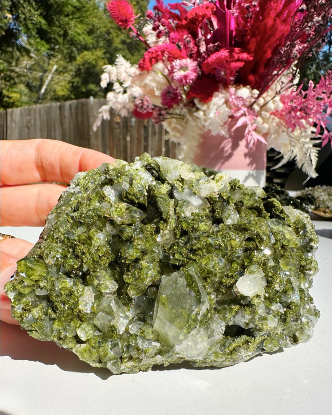 Epidote Quartz Cluster - Baltic Mermaid