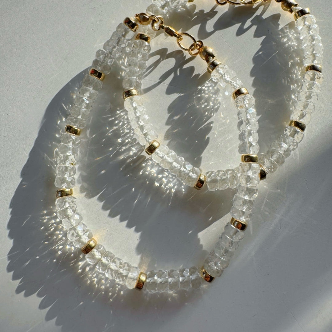 “Rihanna” - White Topaz Gemstone Candy Bracelet - Baltic Mermaid