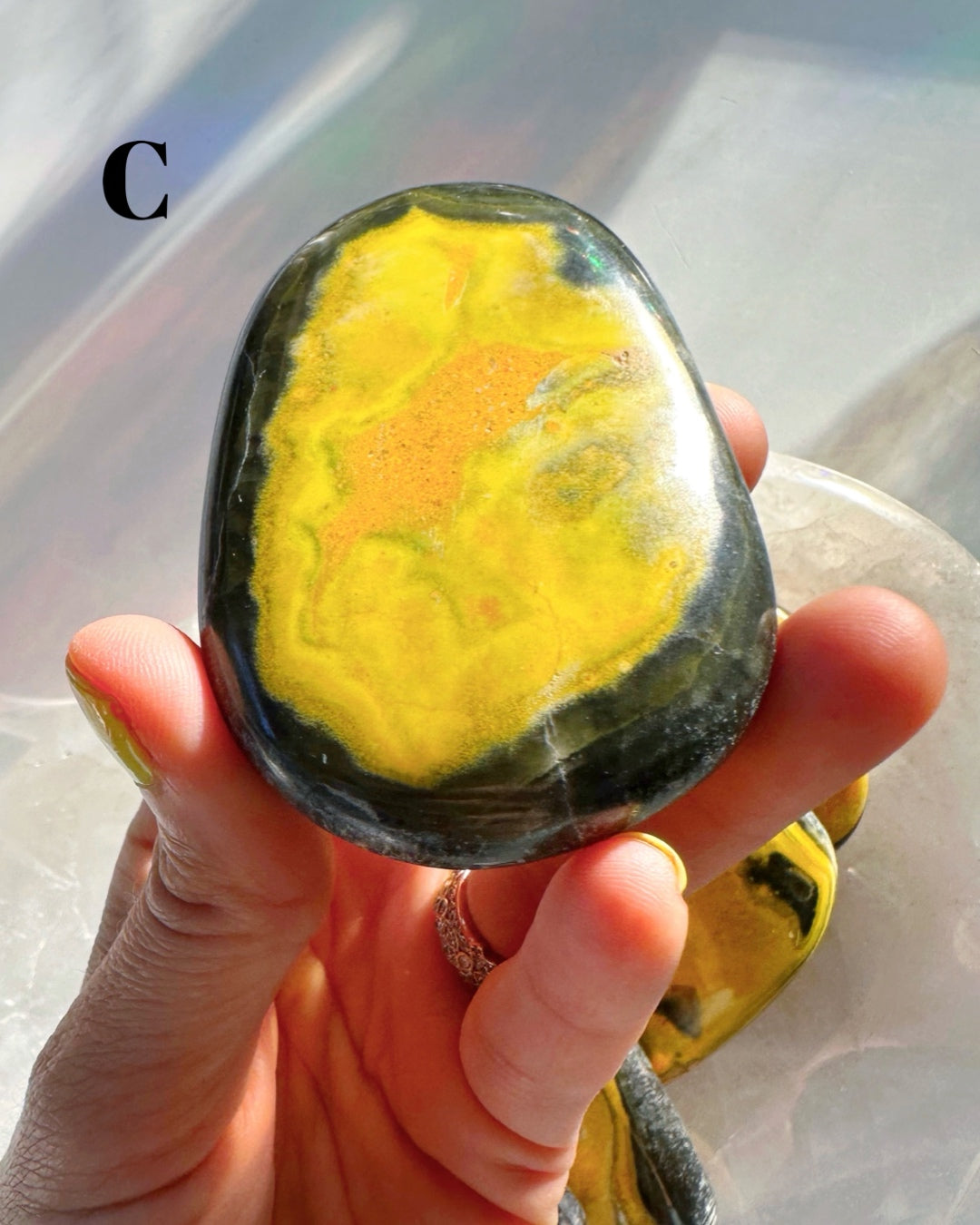 Bumblebee Jasper Palm Stones - Baltic Mermaid