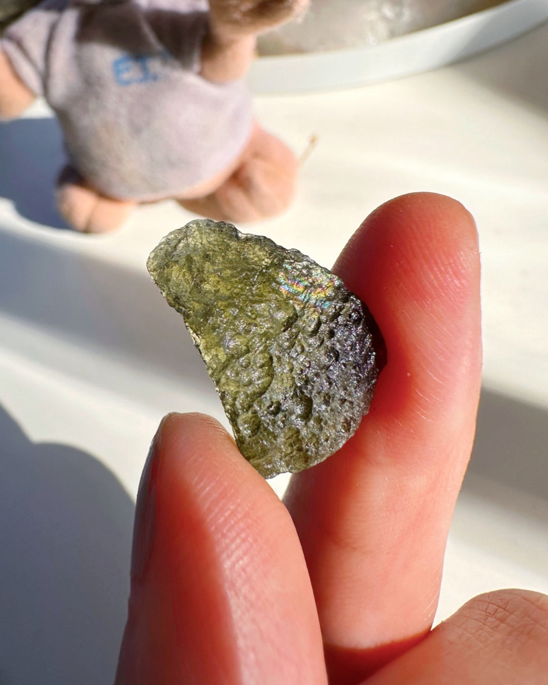 Chlum Moldavite w/ Rainbow #5 - AA - Baltic Mermaid