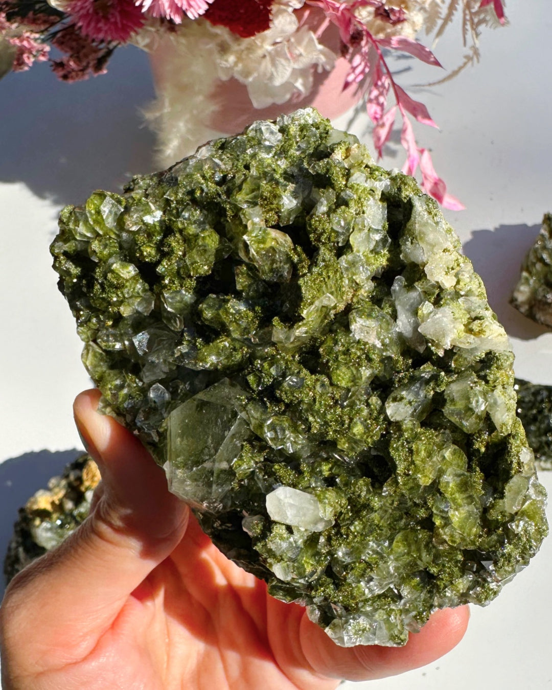 Epidote Quartz Cluster - Baltic Mermaid