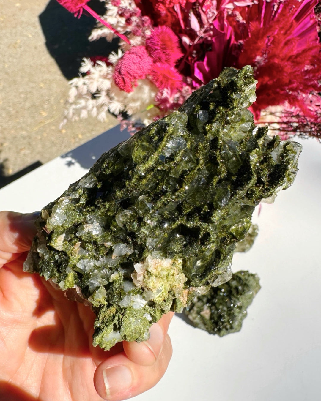 Epidote Quartz Cluster - Baltic Mermaid