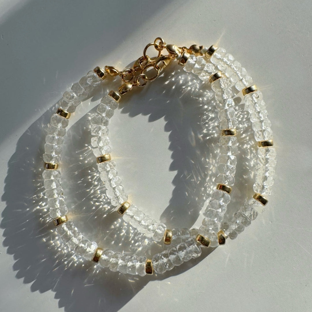 “Rihanna” - White Topaz Gemstone Candy Bracelet - Baltic Mermaid