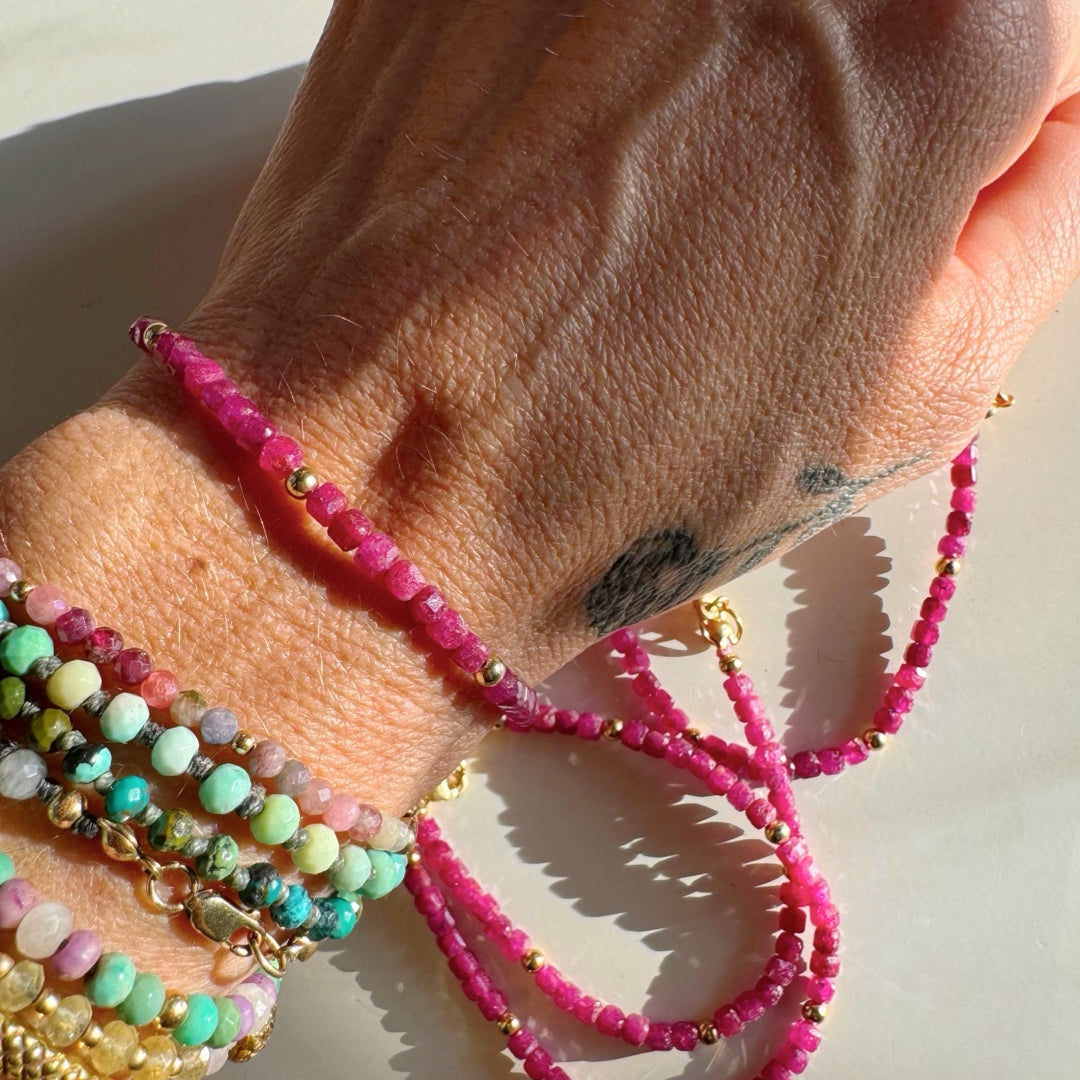 “Judy” - Ruby Gemstone Candy Bracelet - Baltic Mermaid