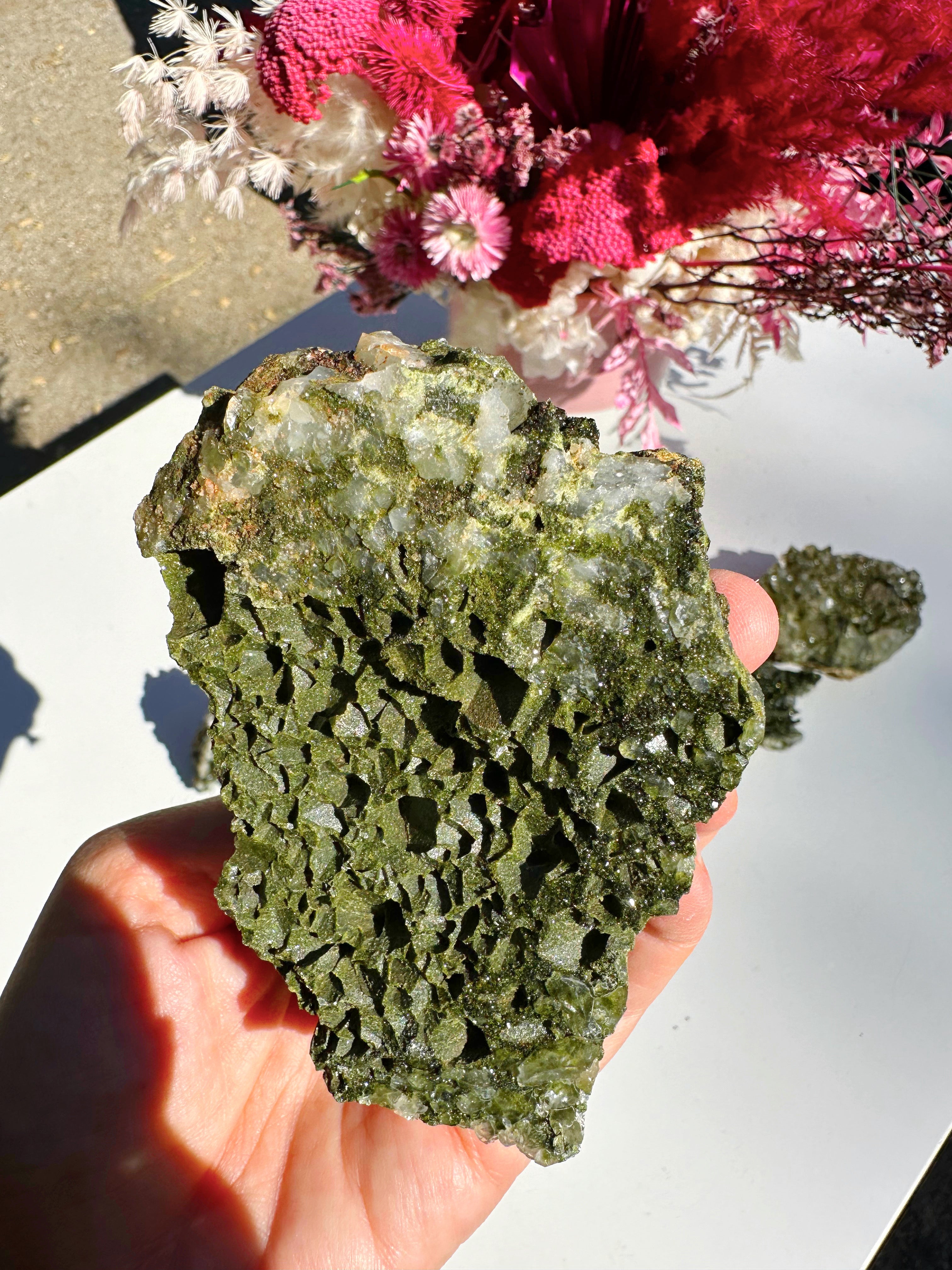 Epidote Quartz Cluster - Baltic Mermaid
