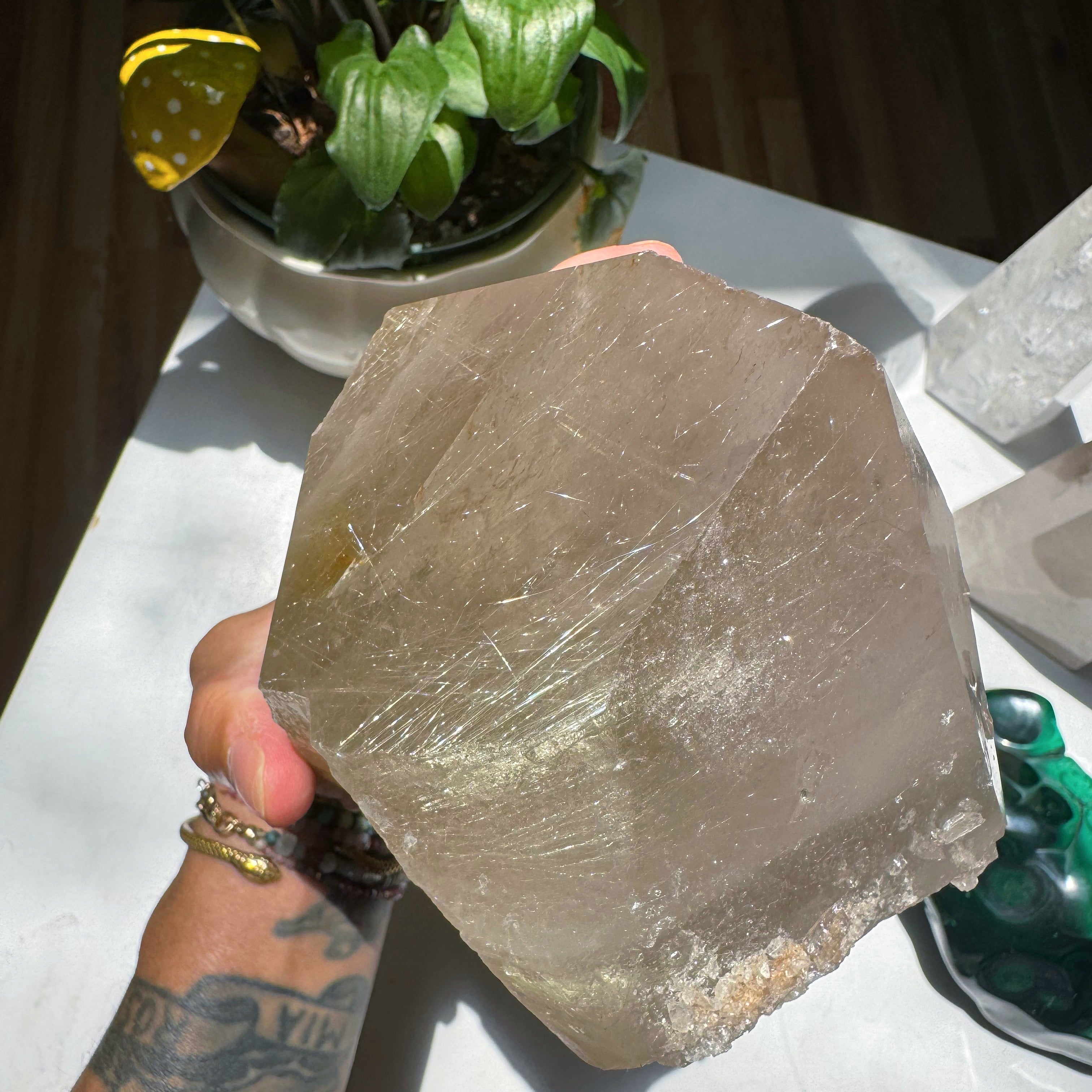 Large Rutilated Quartz Point from Brazil w/ Recordkeepers Baltic Mermaid