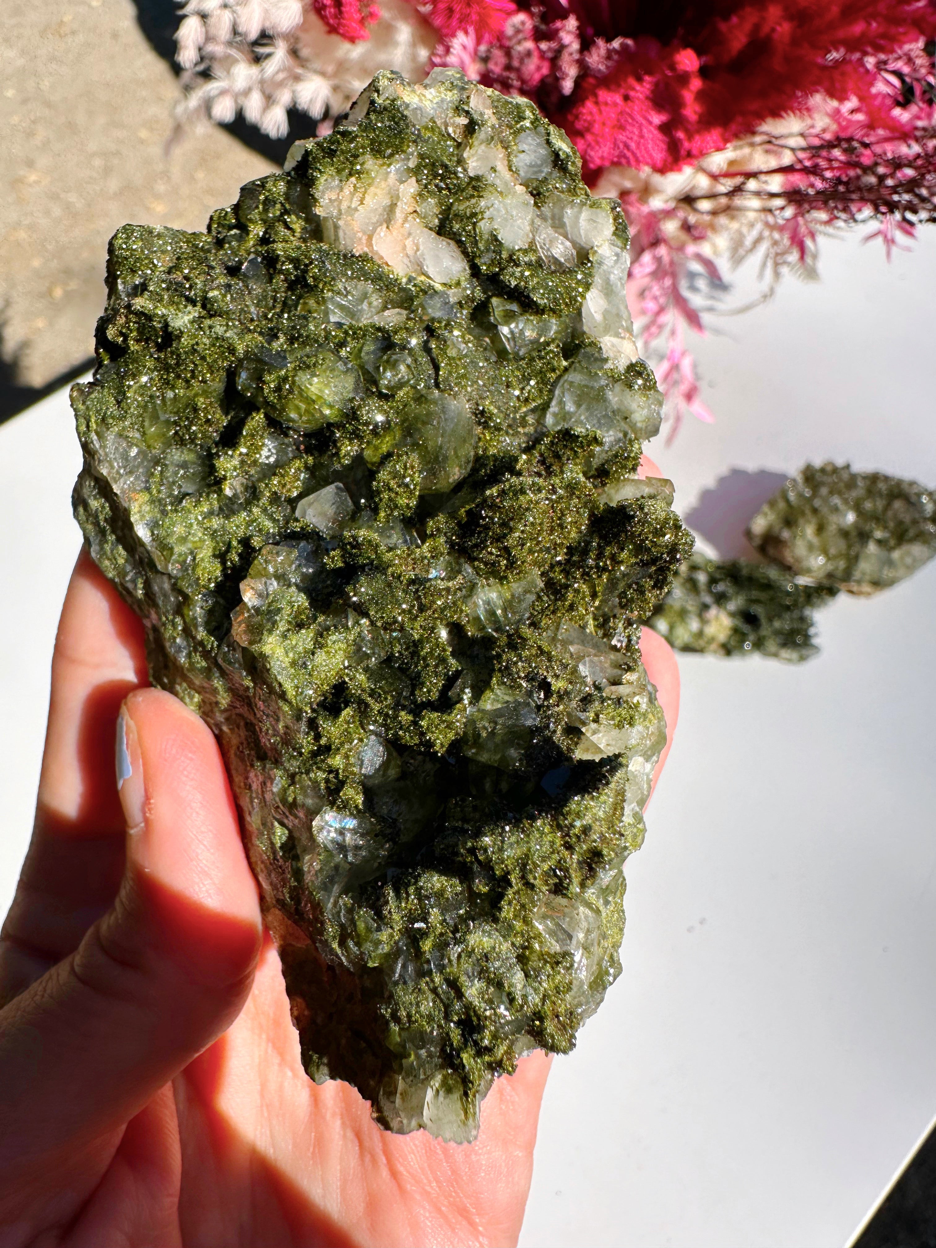 Epidote Quartz Cluster - Baltic Mermaid