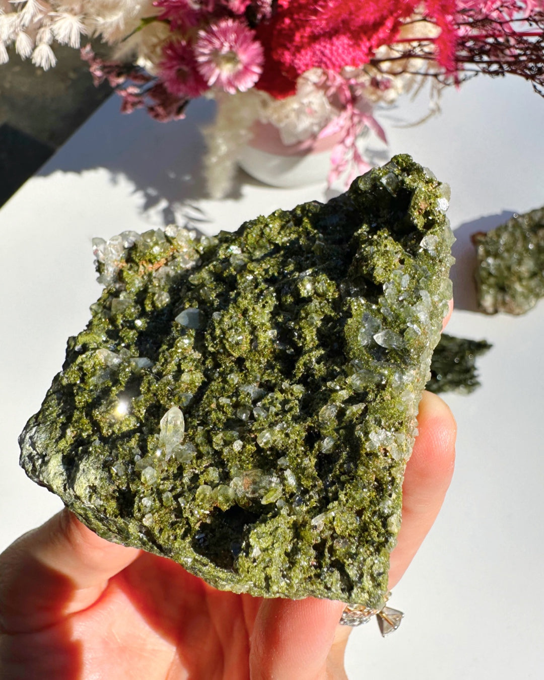 Epidote Quartz Cluster - Baltic Mermaid