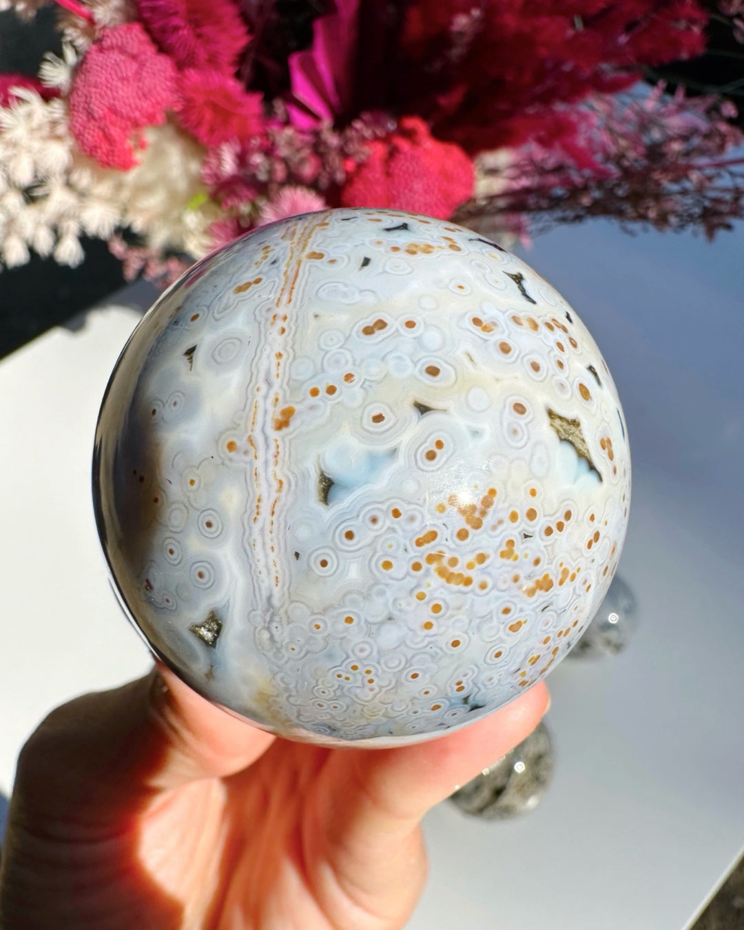 Ocean Jasper Sphere - Baltic Mermaid