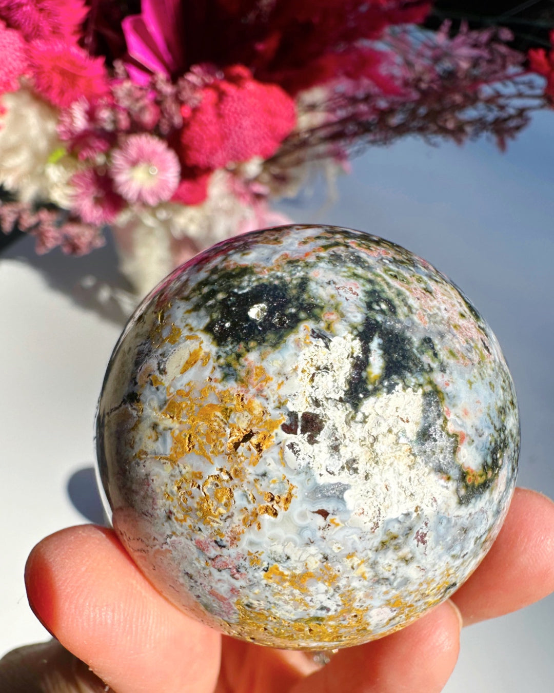 Ocean Jasper Sphere - Baltic Mermaid