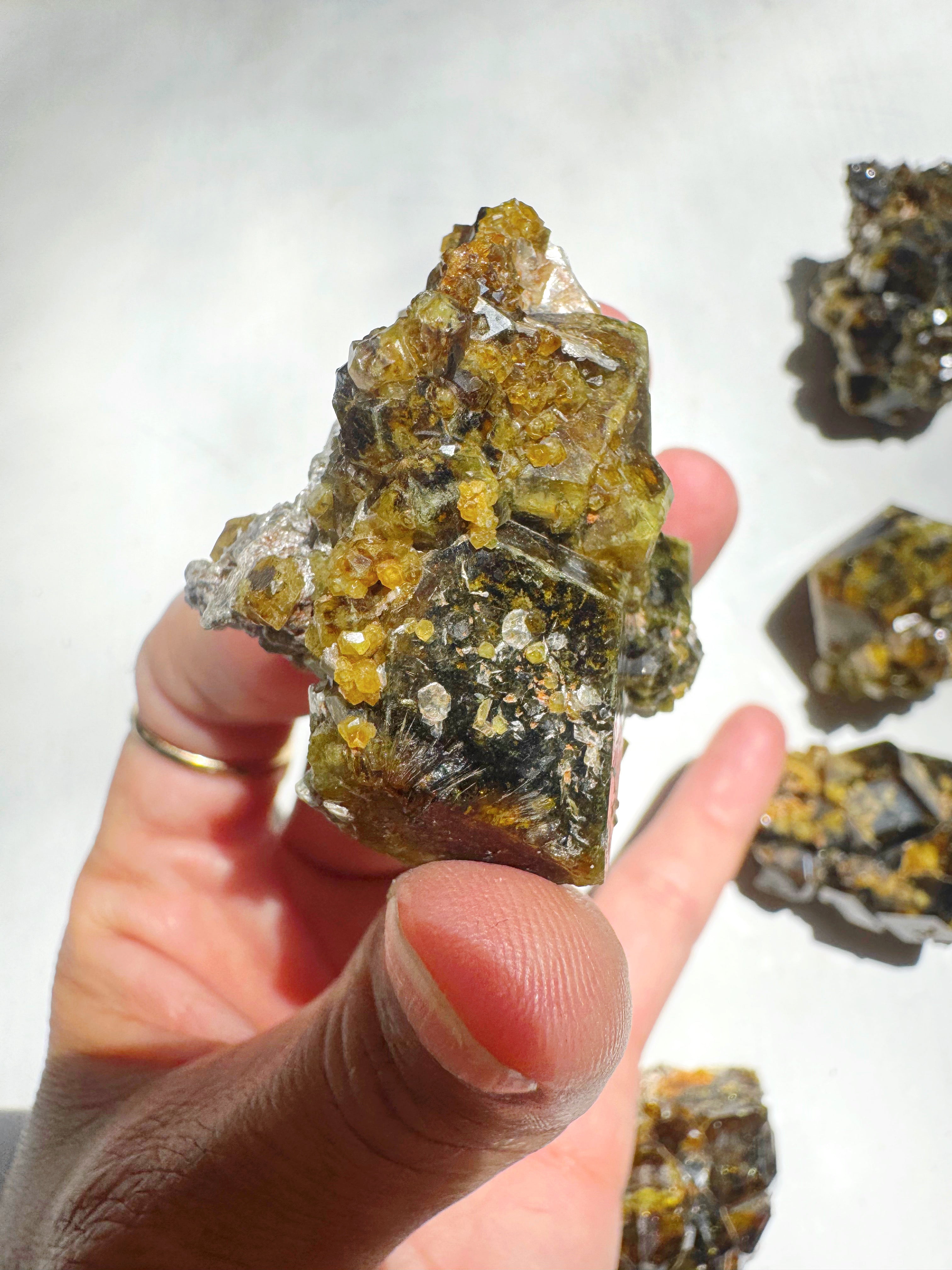 Rare Mali Green Grossular Andradite Garnet w/ Clinochlore AAA Quality Baltic Mermaid