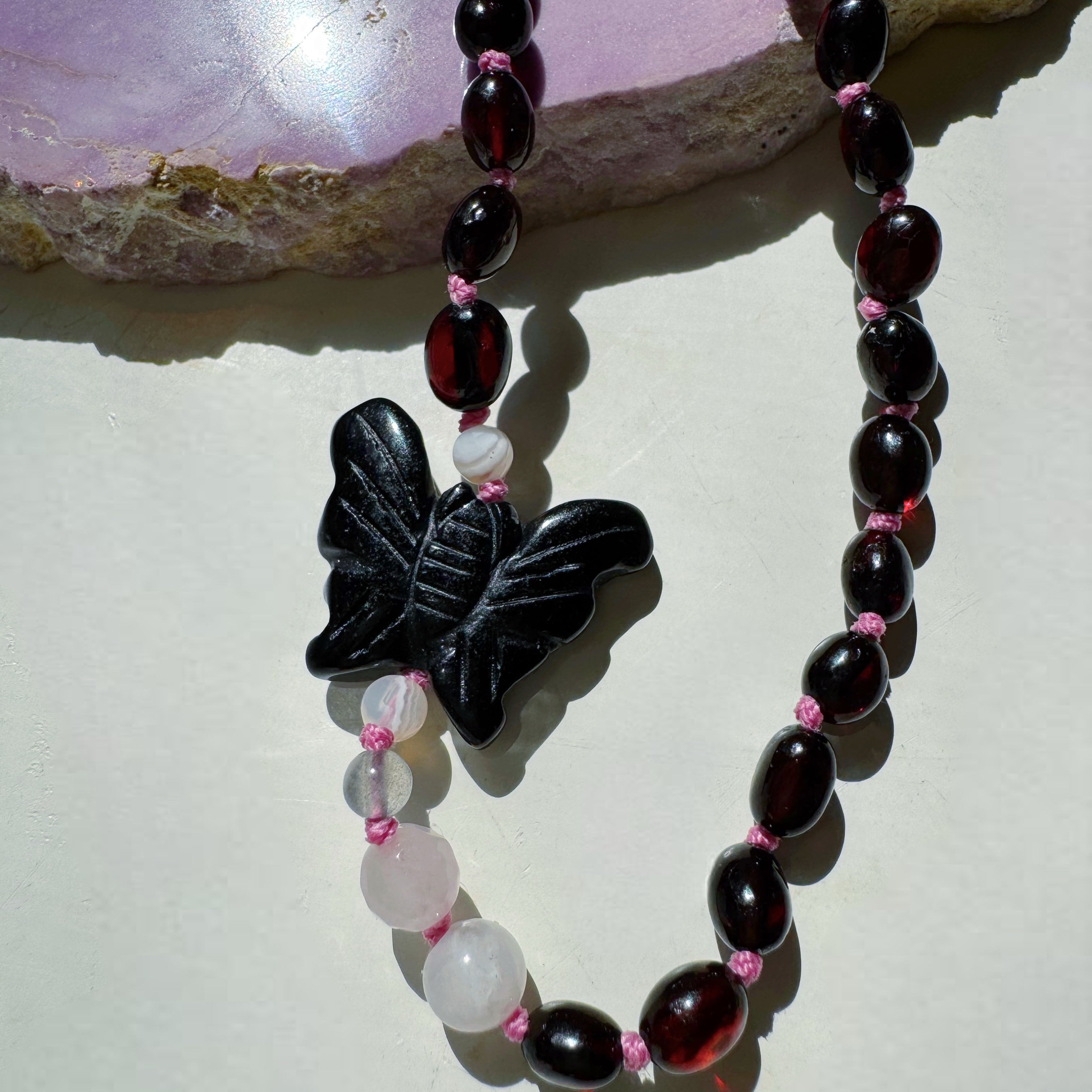 “Butterfly Sugar Baby” Baltic Amber & Gemstone Necklace - Baltic Mermaid