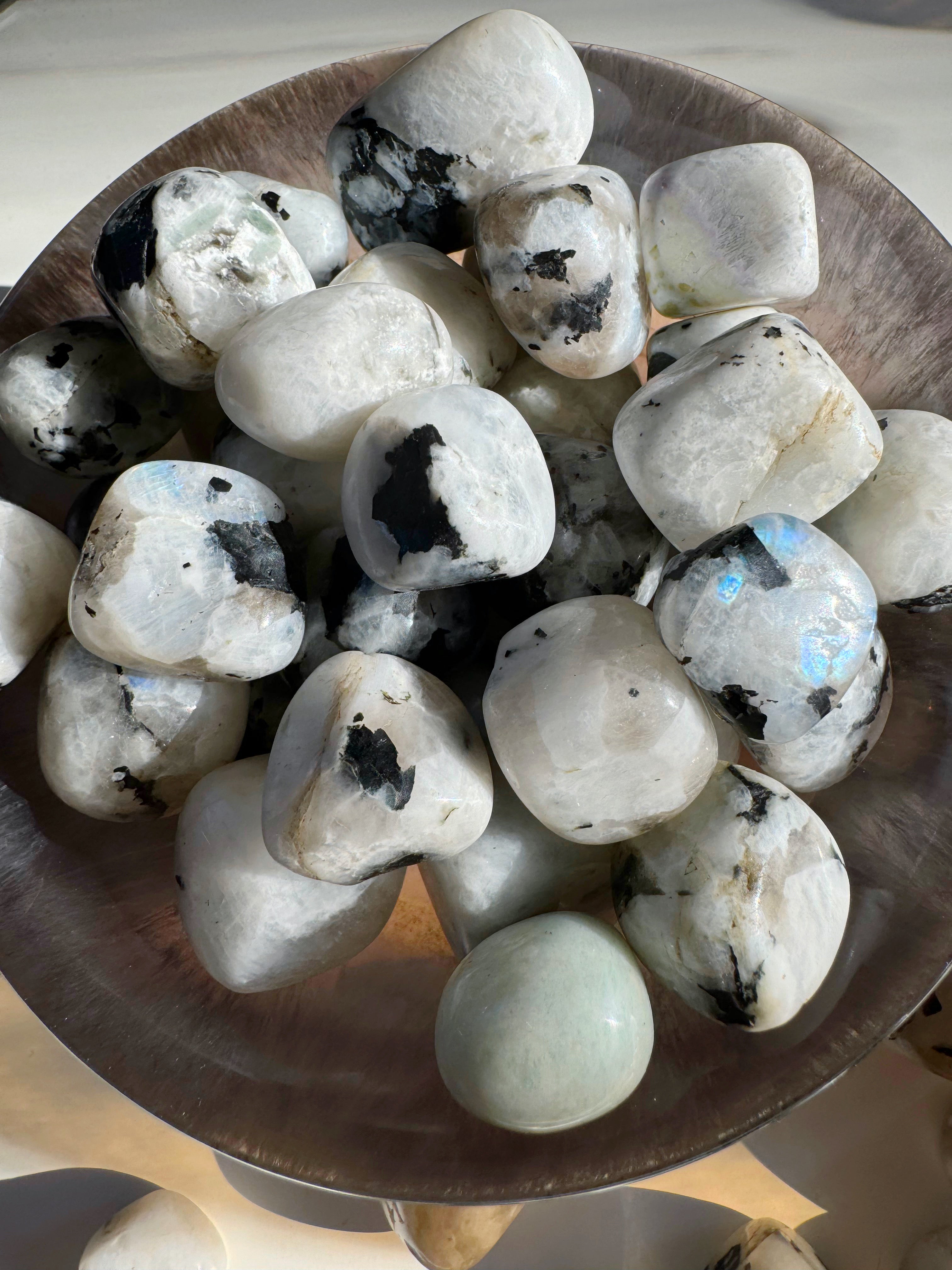 Rainbow Moonstone Tumbled Stones - Baltic Mermaid