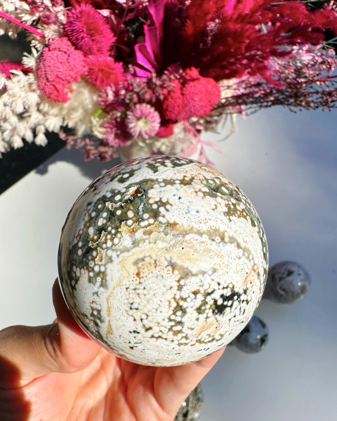 Ocean Jasper Sphere - Baltic Mermaid