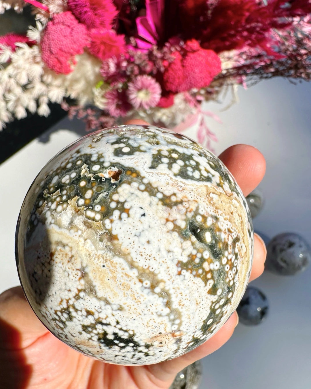 Ocean Jasper Sphere - Baltic Mermaid