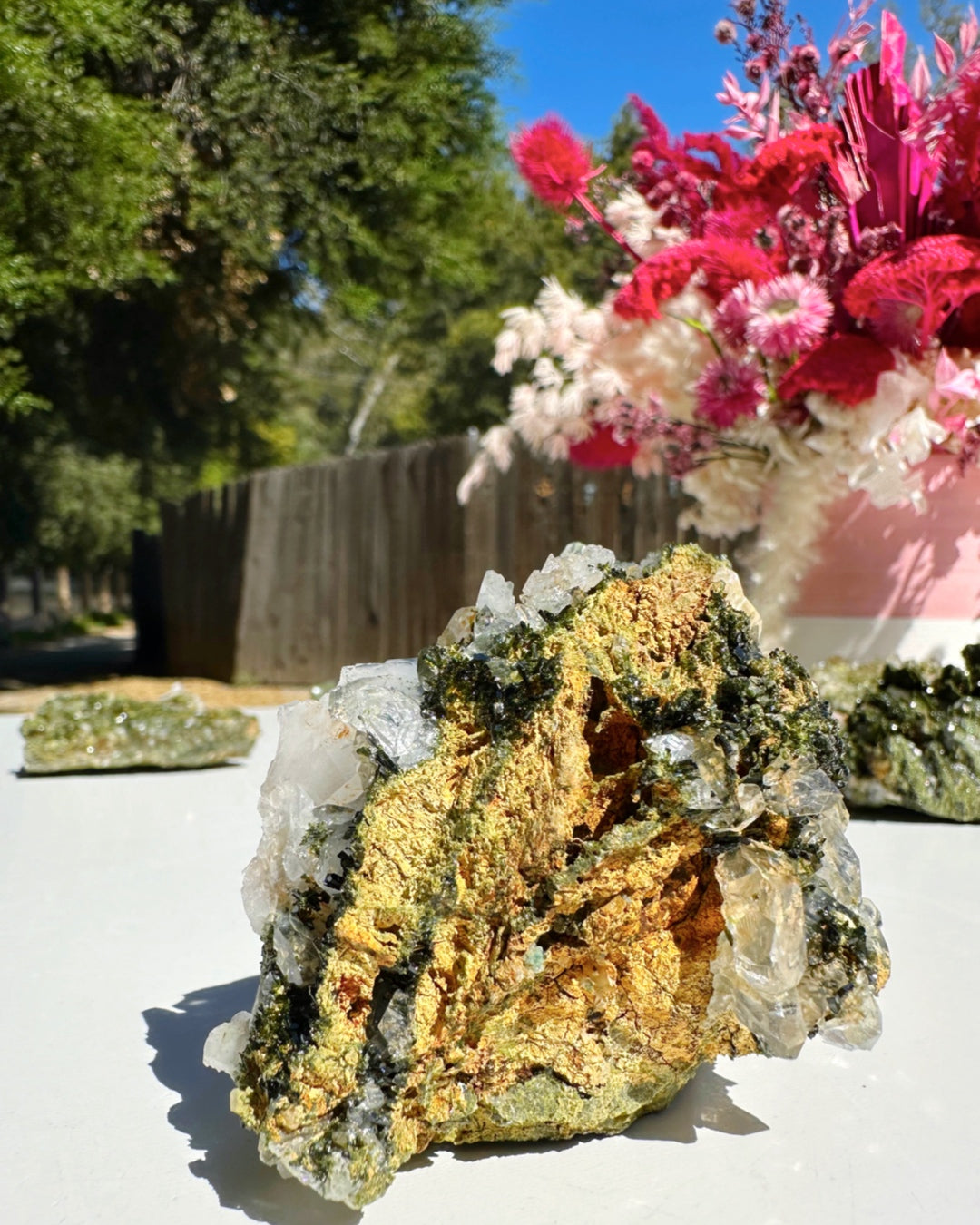 Epidote Quartz Cluster - Baltic Mermaid