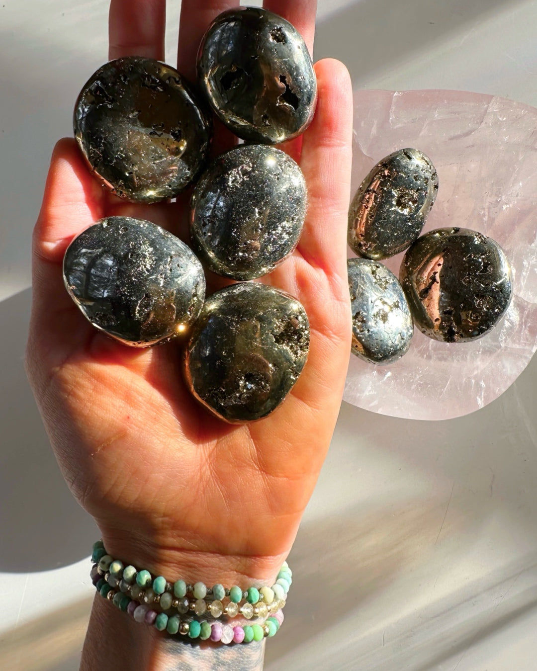 Pyrite Palm Stones - Baltic Mermaid