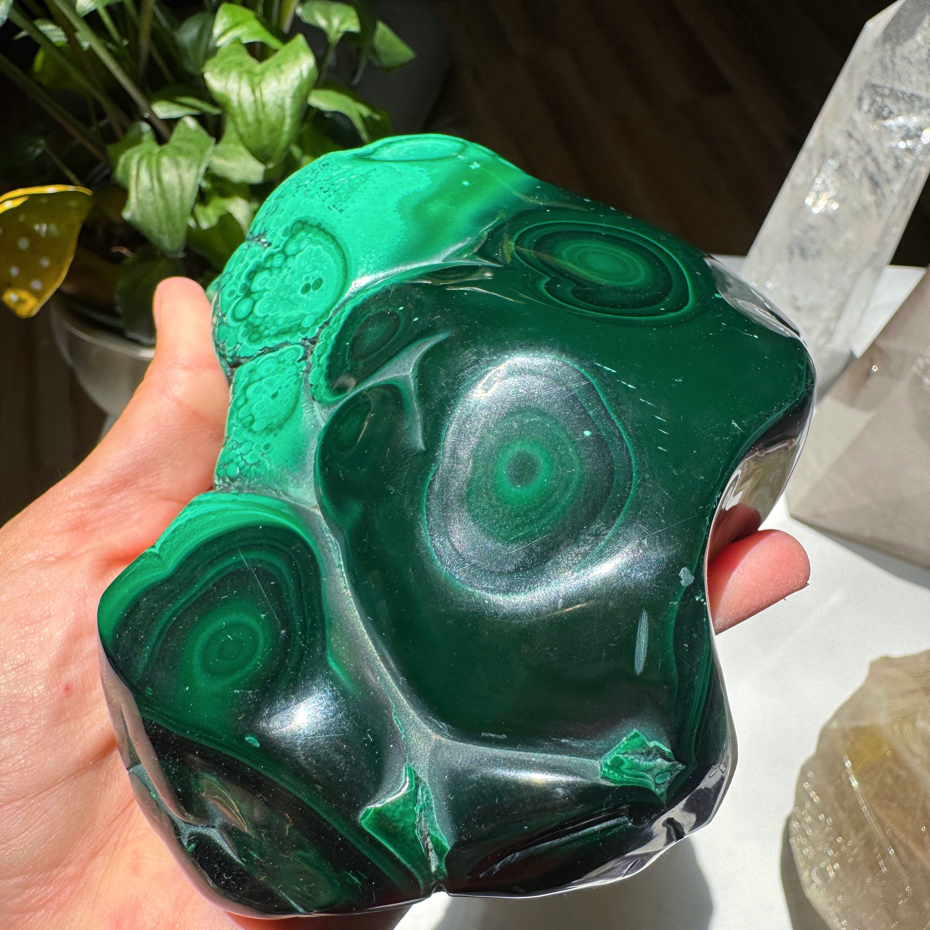 Large Polished Malachite Baltic Mermaid