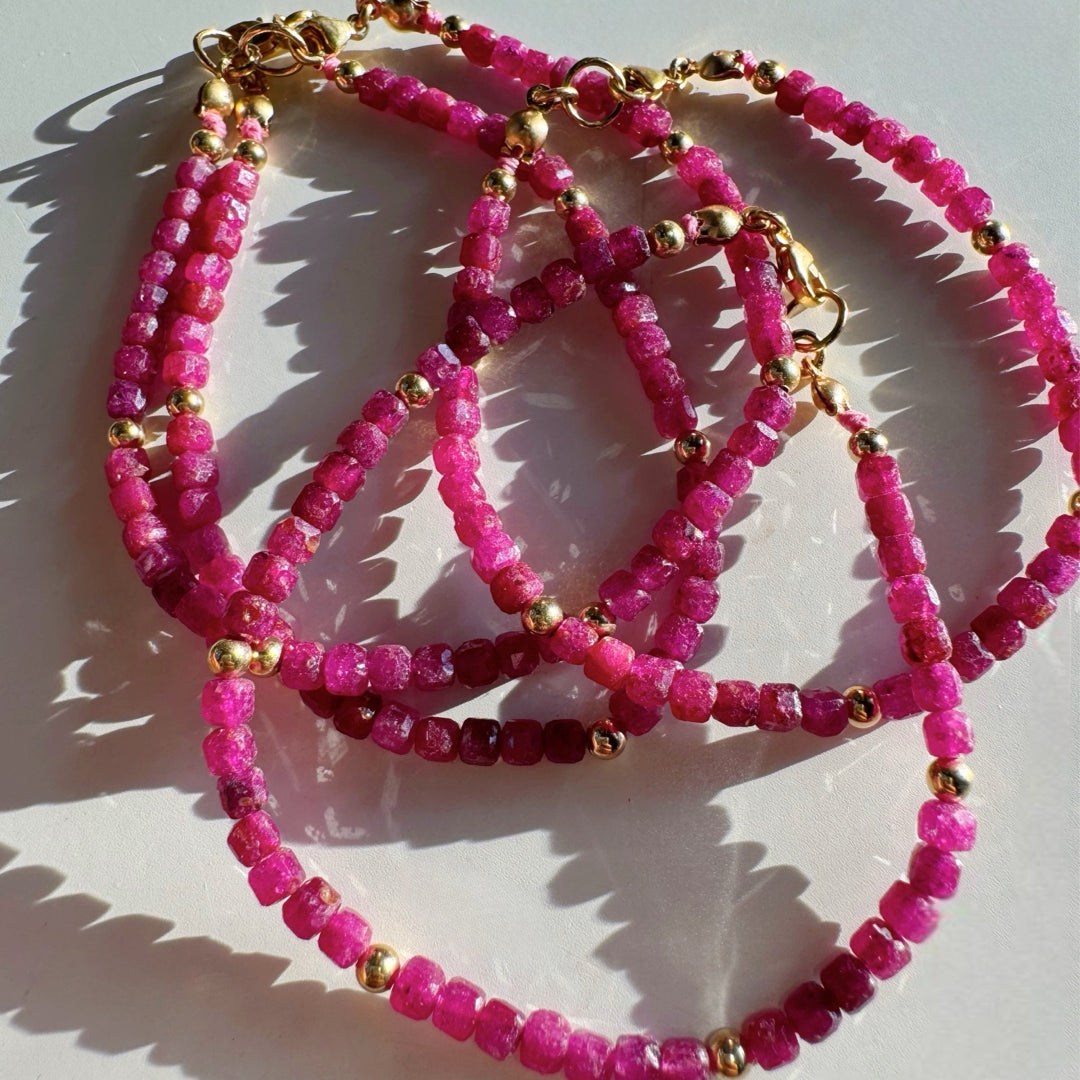 “Judy” - Ruby Gemstone Candy Bracelet - Baltic Mermaid