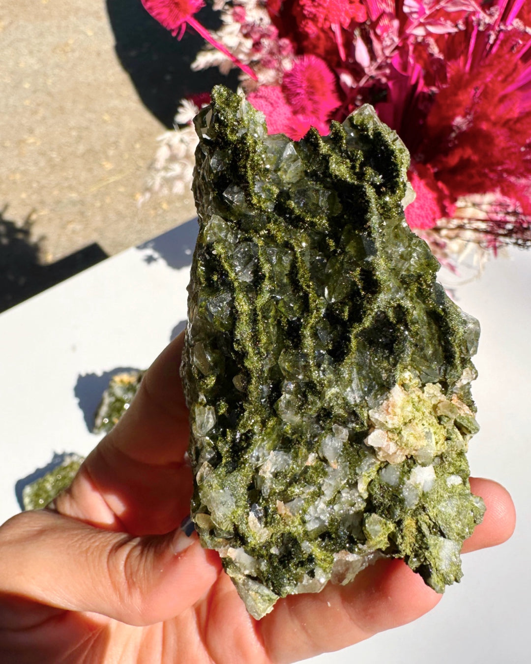 Epidote Quartz Cluster - Baltic Mermaid