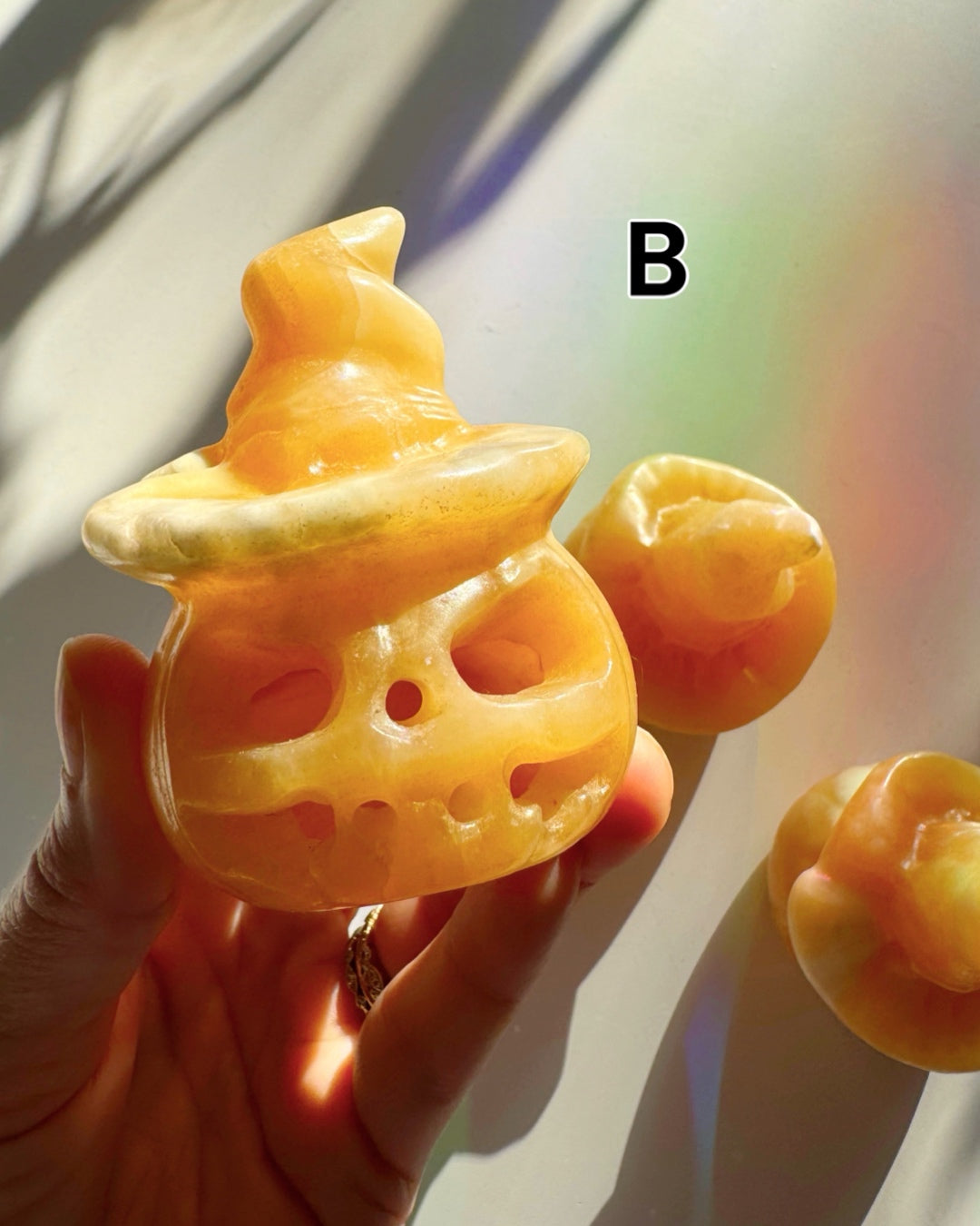 Orange Calcite Jack-O-Lantern - Baltic Mermaid