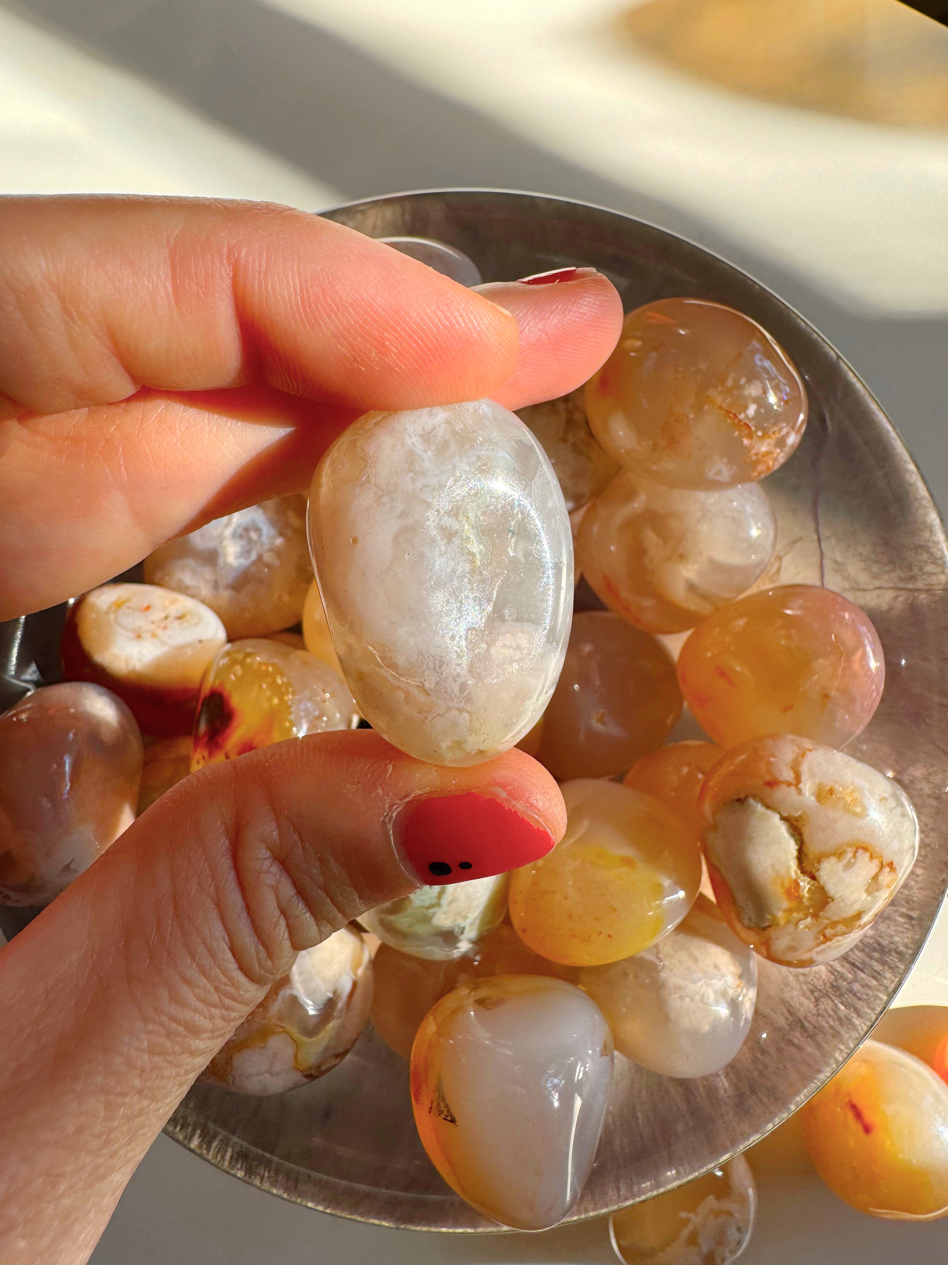 Flower Agate Tumbled Stones - Baltic Mermaid