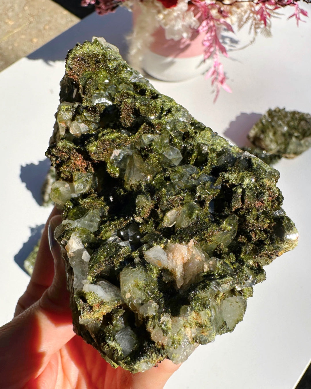 Epidote Quartz Cluster - Baltic Mermaid