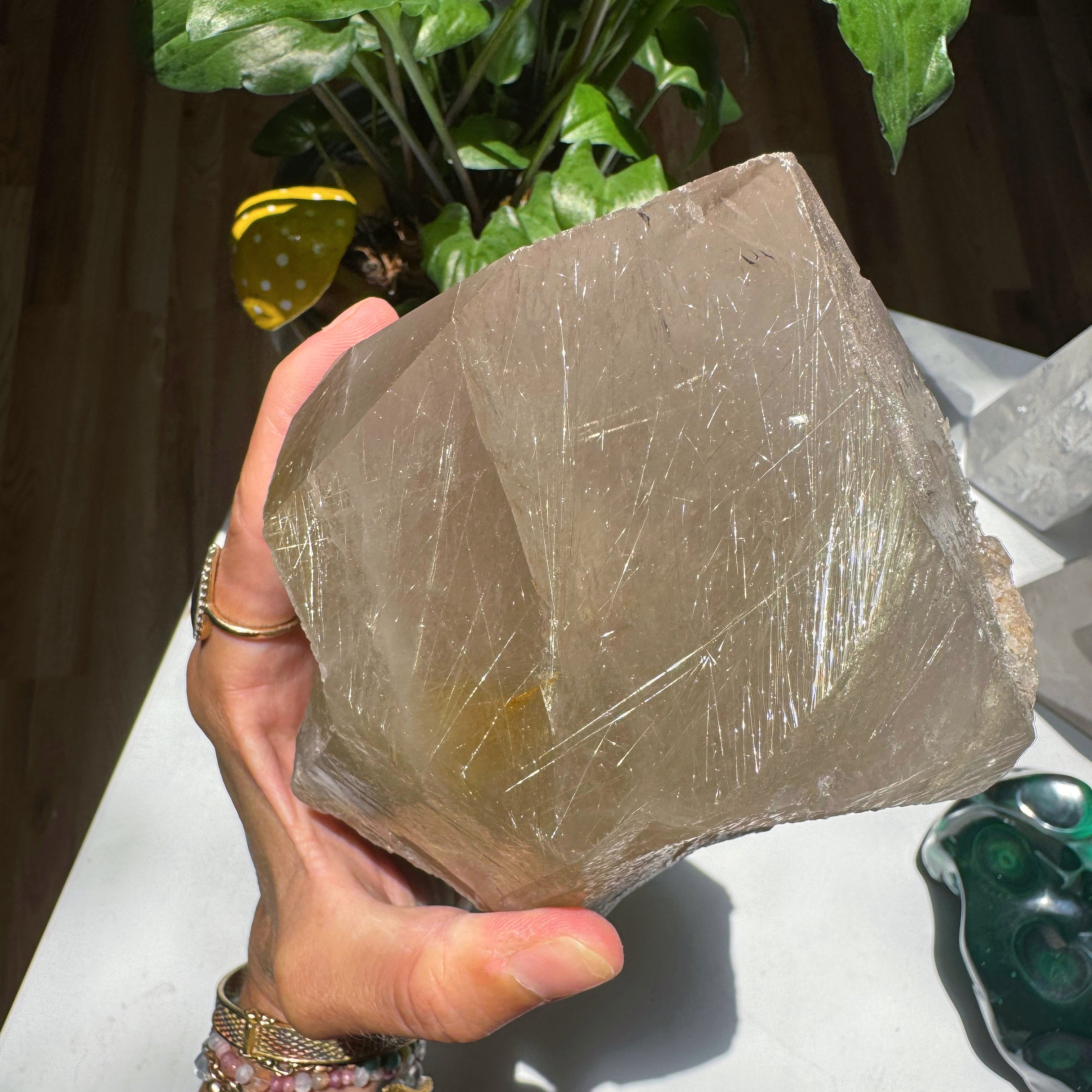 Large Rutilated Quartz Point from Brazil w/ Recordkeepers Baltic Mermaid