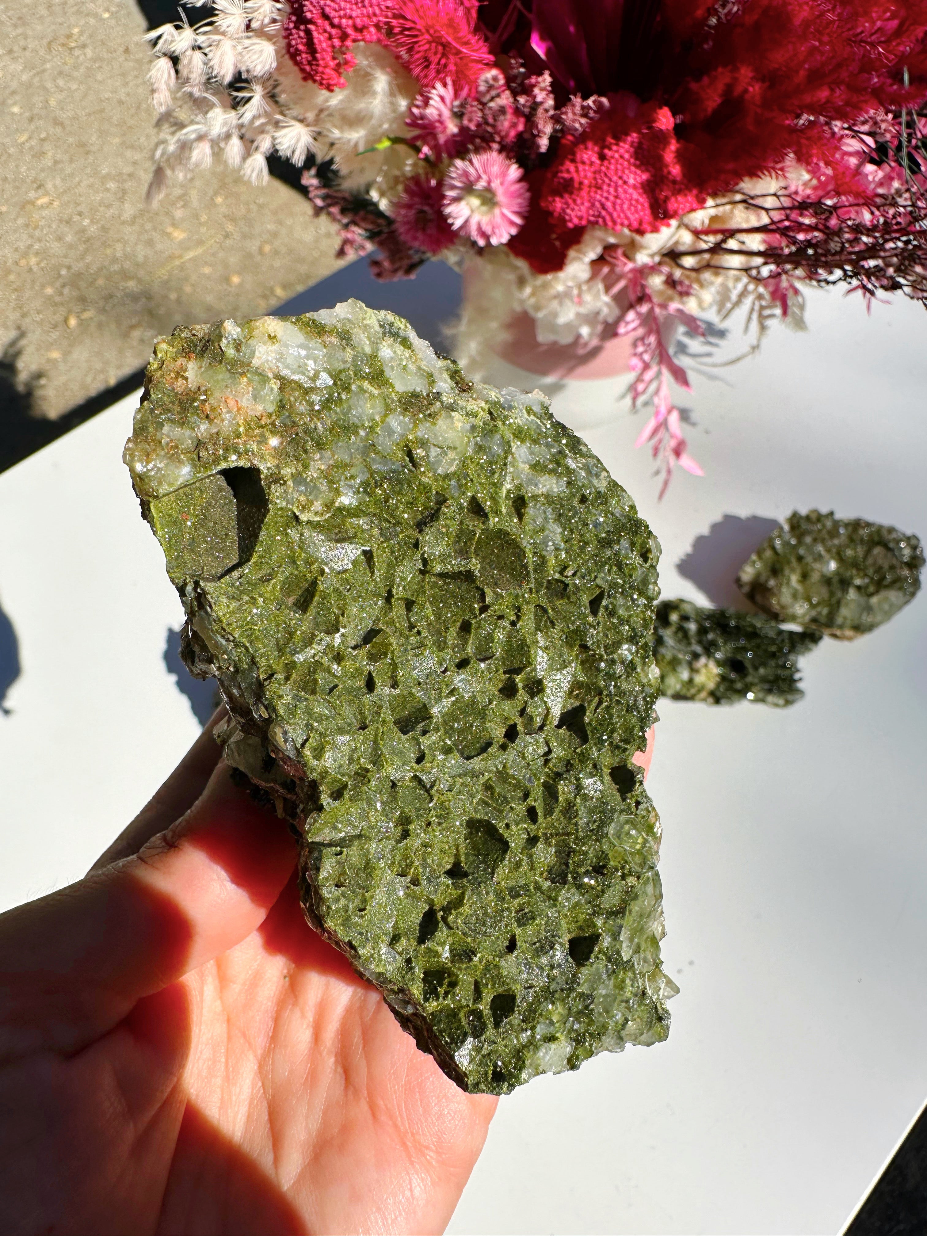Epidote Quartz Cluster - Baltic Mermaid